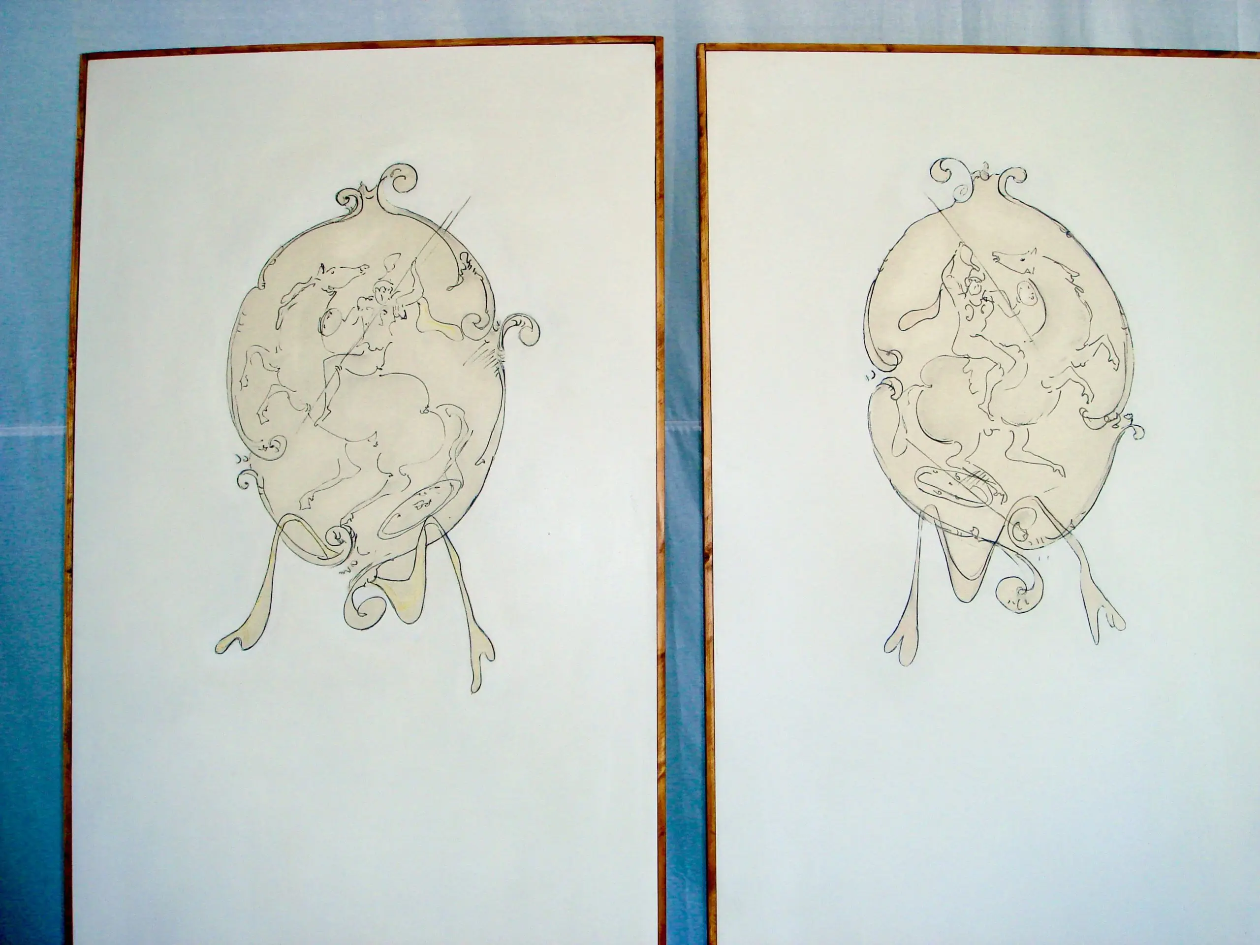 Important and Rare Pair of Lucio Fontana Painted Panels "Battle",1952-3 — photo 10