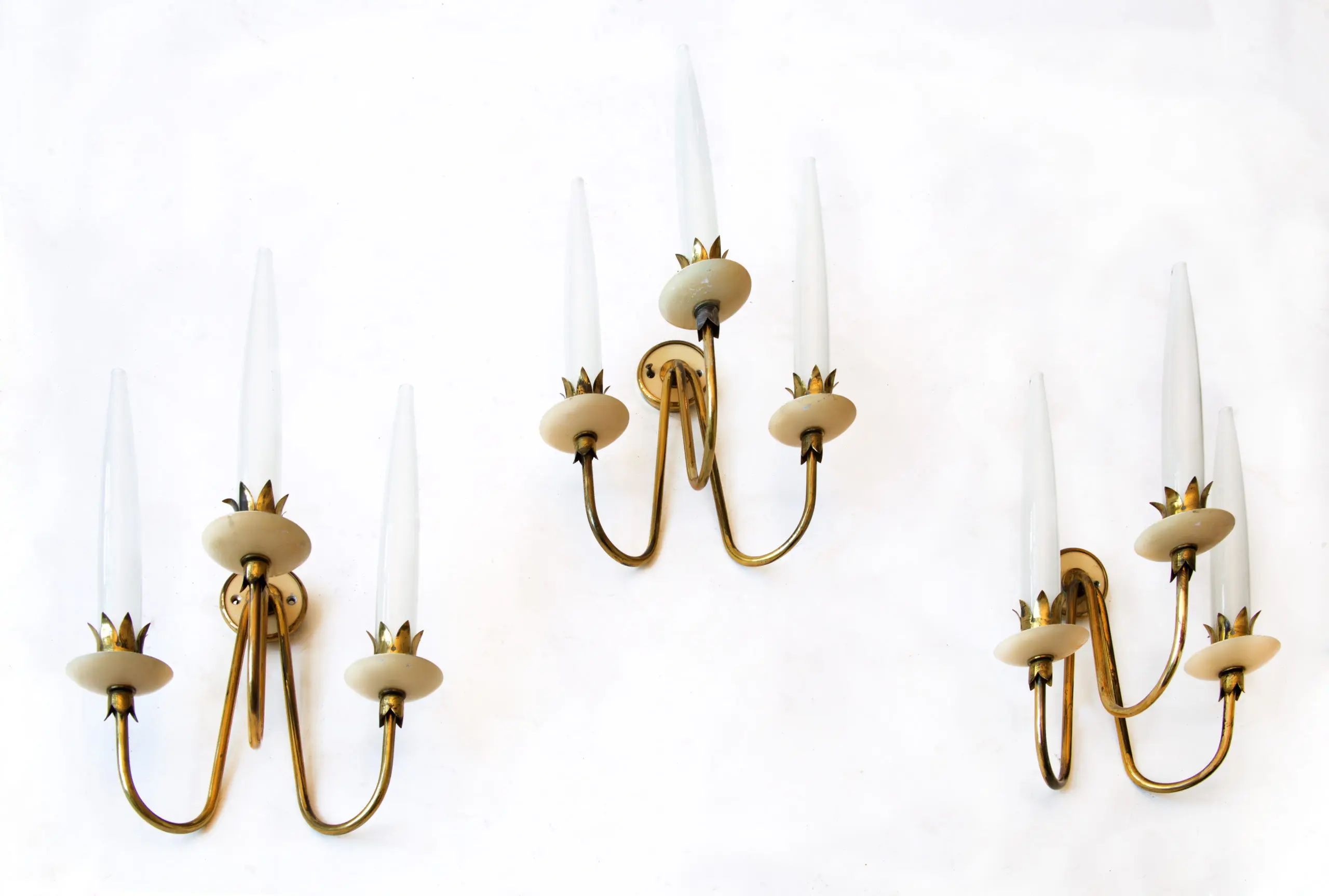 Rare Set of Three Angelo Lelli Wall Lights,1950 — photo 7