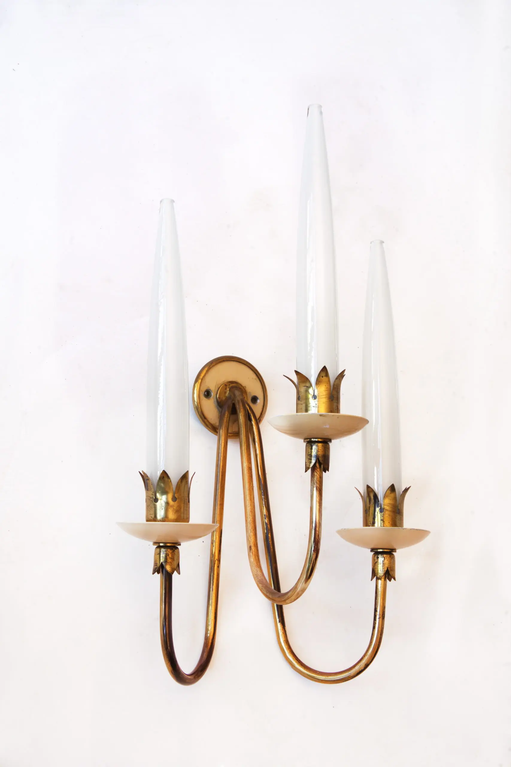 Rare Set of Three Angelo Lelli Wall Lights,1950 — image 2