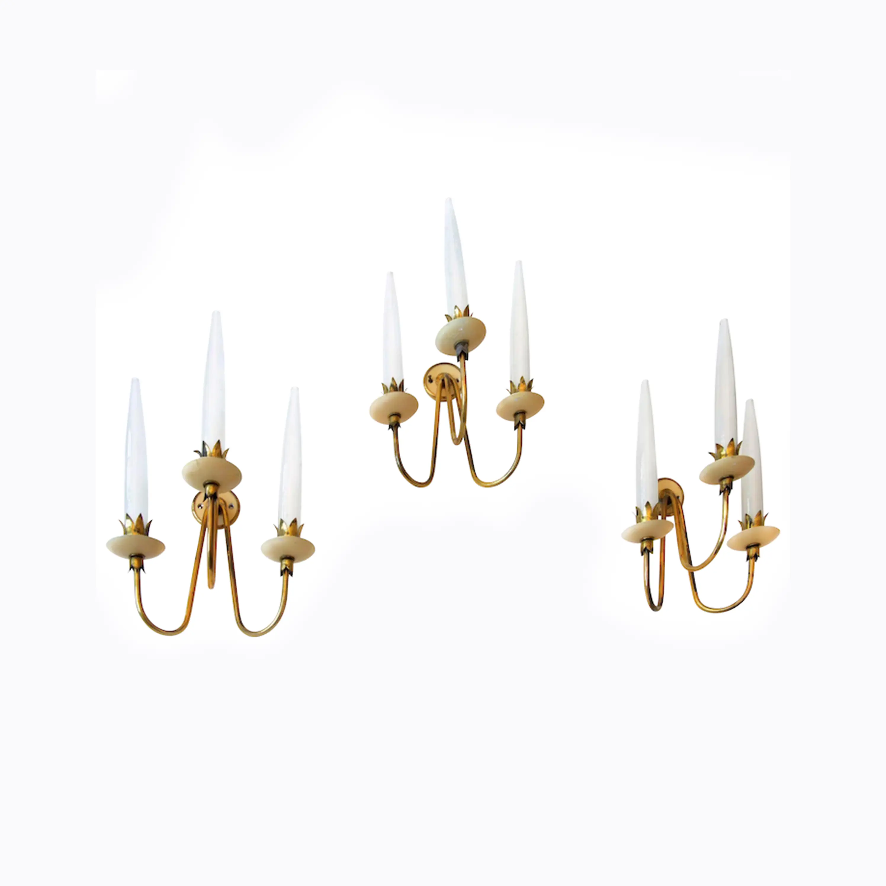 Rare Set of Three Angelo Lelli Wall Lights,1950 — Angelo Lelli