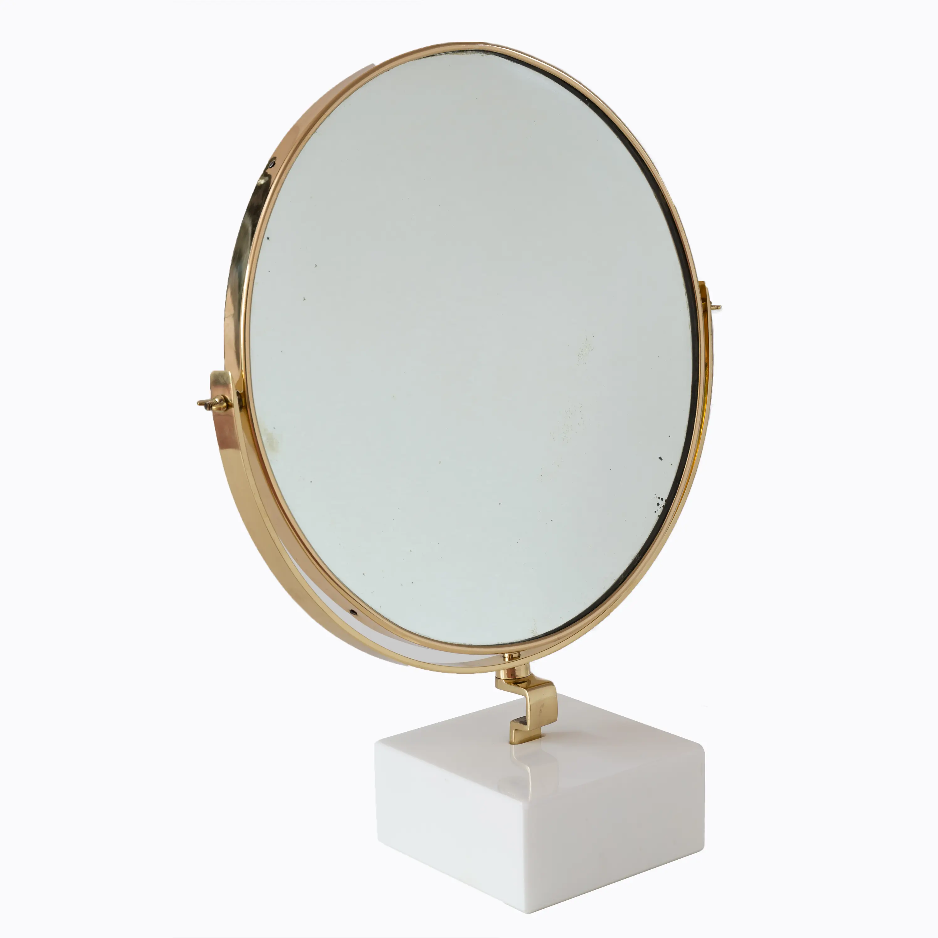 GIO PONTI vanity mirror "Fontana Arte" on white Carrara marble block,1955 — Gio Ponti