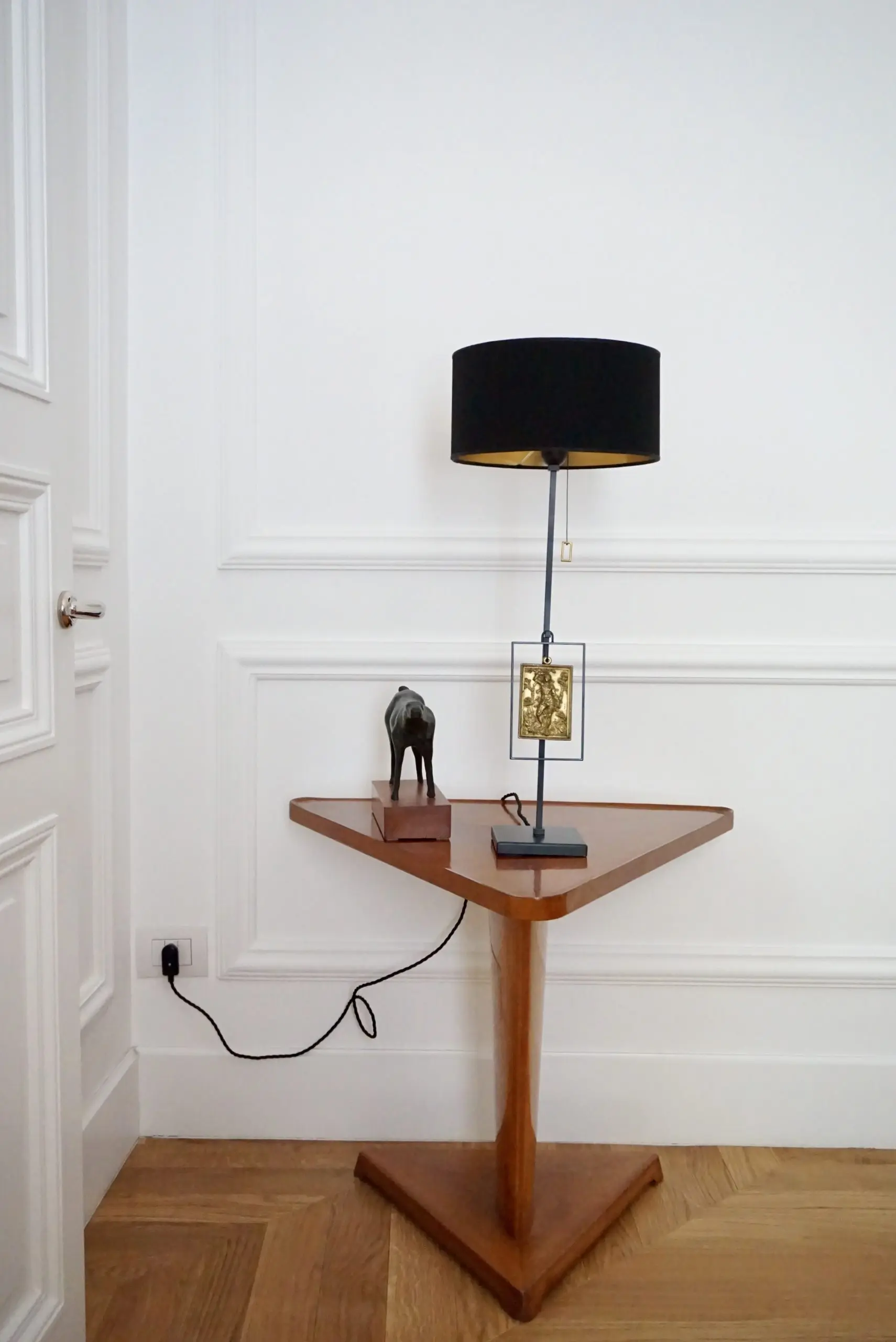 "Masterpieces of light" brass table lamp with S. Sebastiano bronze plaque XVII° — photo 12