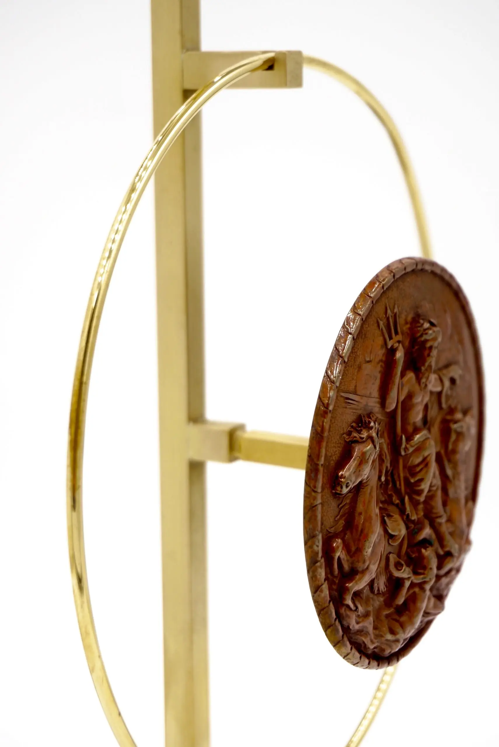 "Masterpieces of light" brass table lamp with Van Vianen copper sculpture XVII° — photo 9