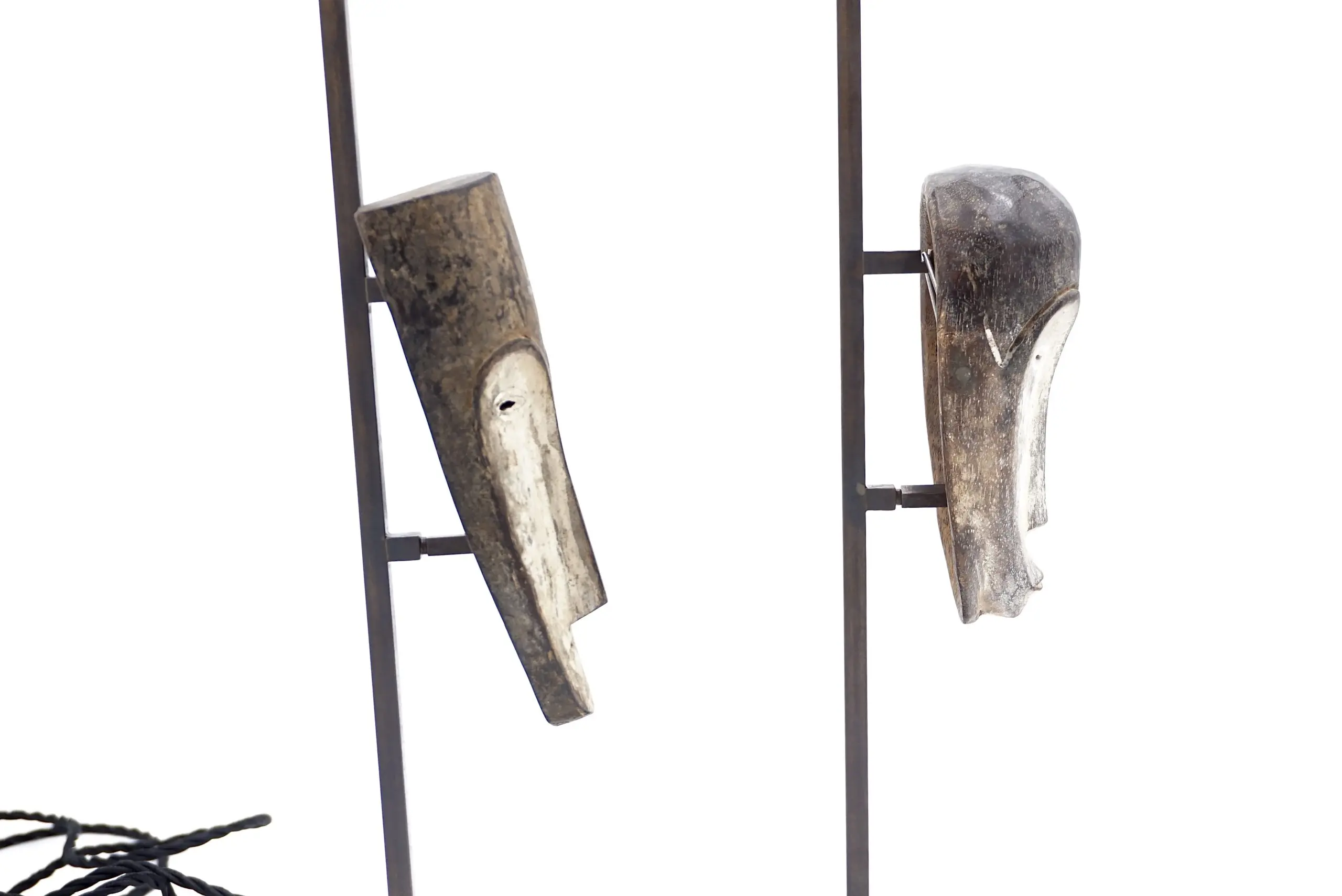 "Masterpieces of Light" pair of cubist table lamps with Fang Ngil masks, 1910 — photo 8