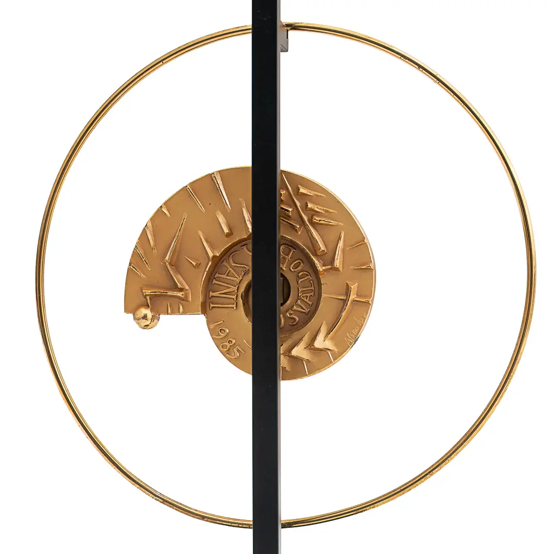 "Masterpieces of lights" pair of table lamps with A.Pomodoro bronze, 1985 — photo 6