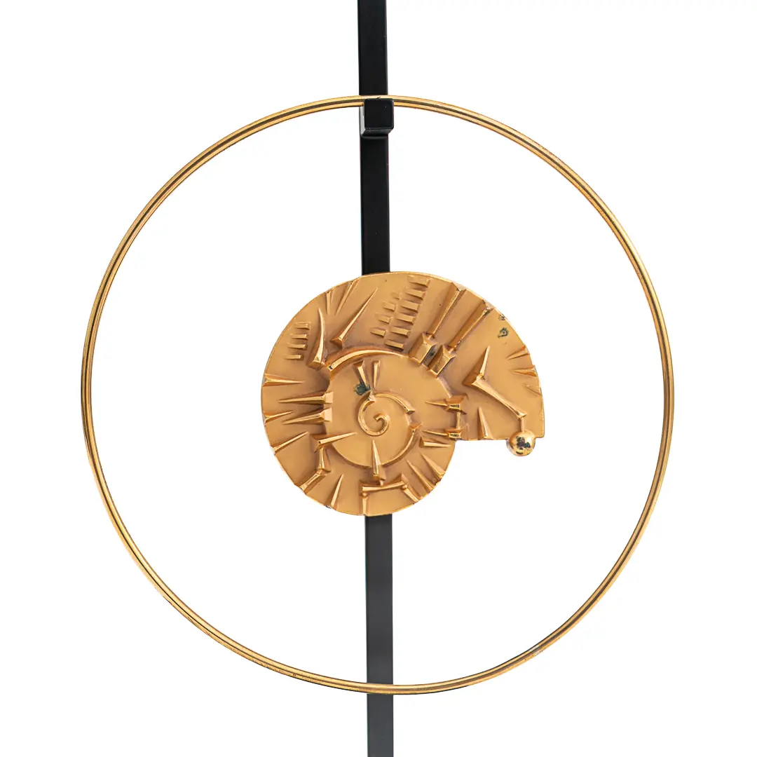 "Masterpieces of lights" pair of table lamps with A.Pomodoro bronze, 1985 — photo 4