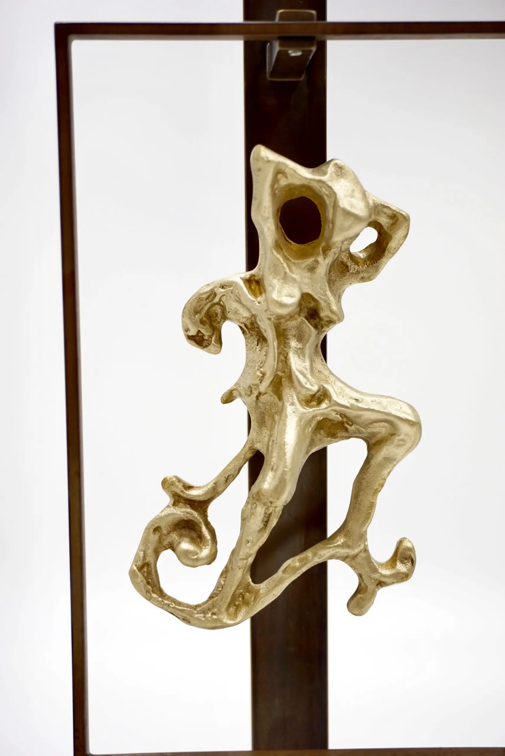 Pair of LUCIO FONTANA sculptures bronze female figures table lamps, 1950-2021 — photo 4