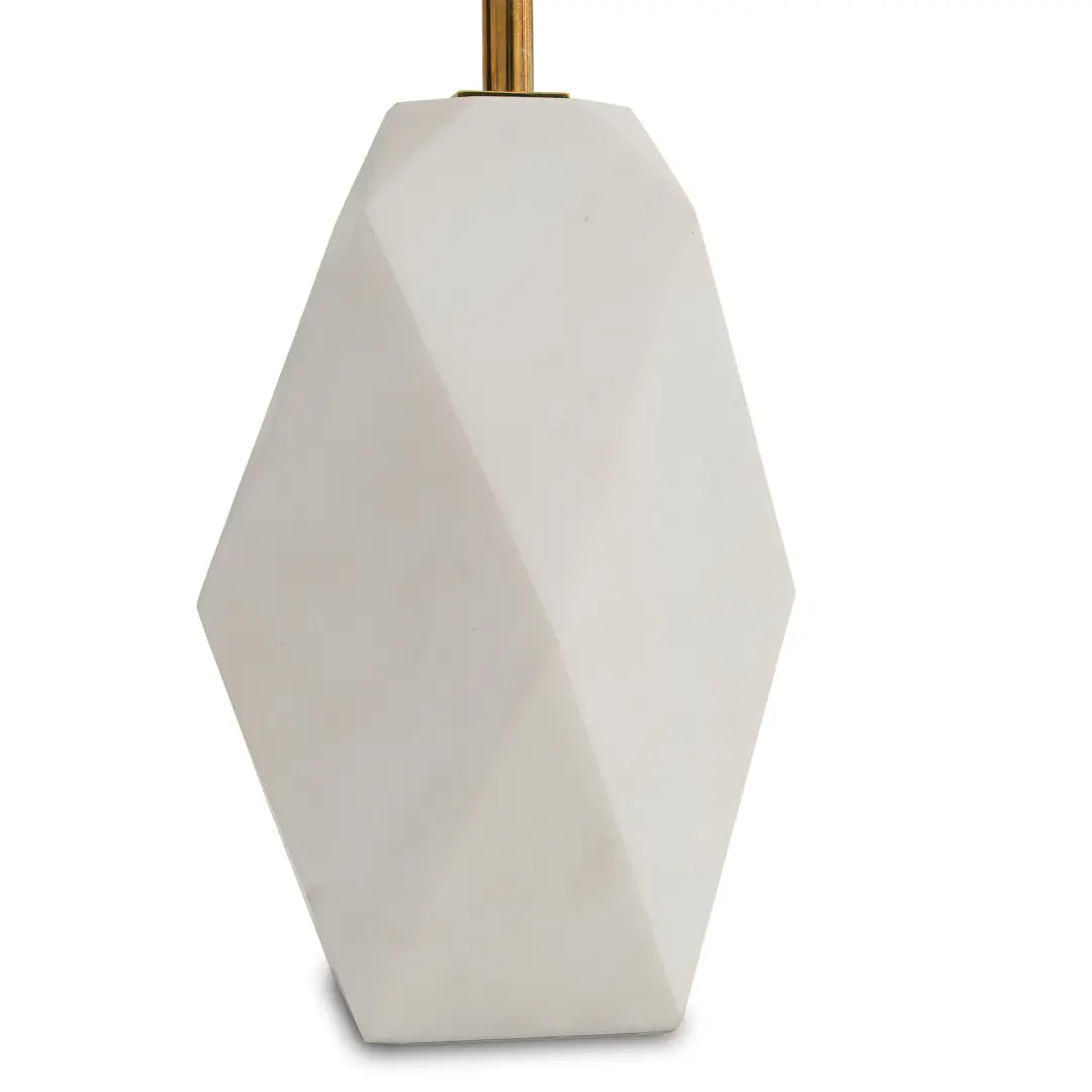 White Carrara marble pair of sculptural table lamps "PRISMA" by Lorenzo Ciompi,2021 — image 2
