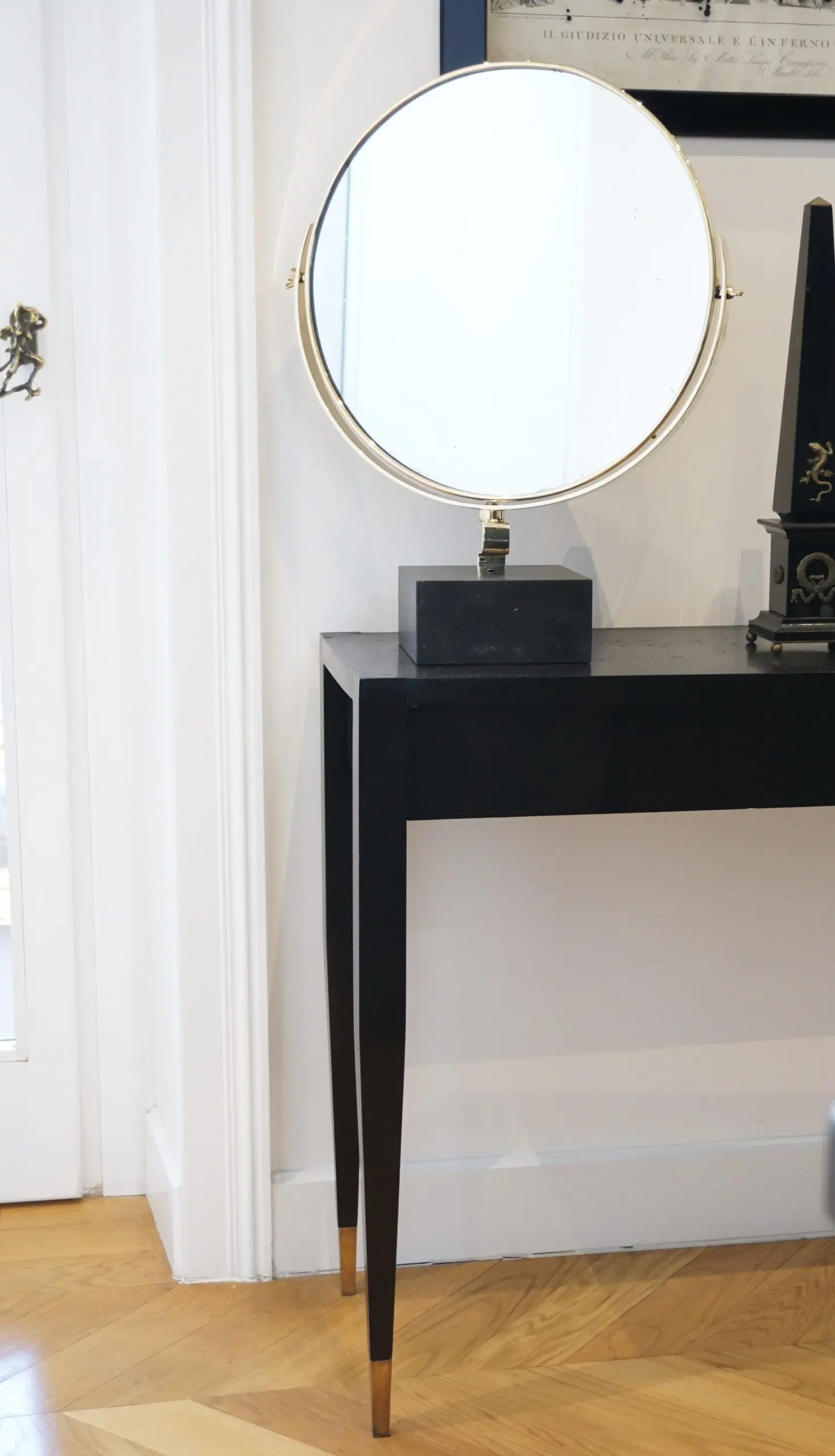 Gio Ponti Vanity Mirror "Fontana Arte" on Black Marquinha Marble Block, 1955 — photo 17