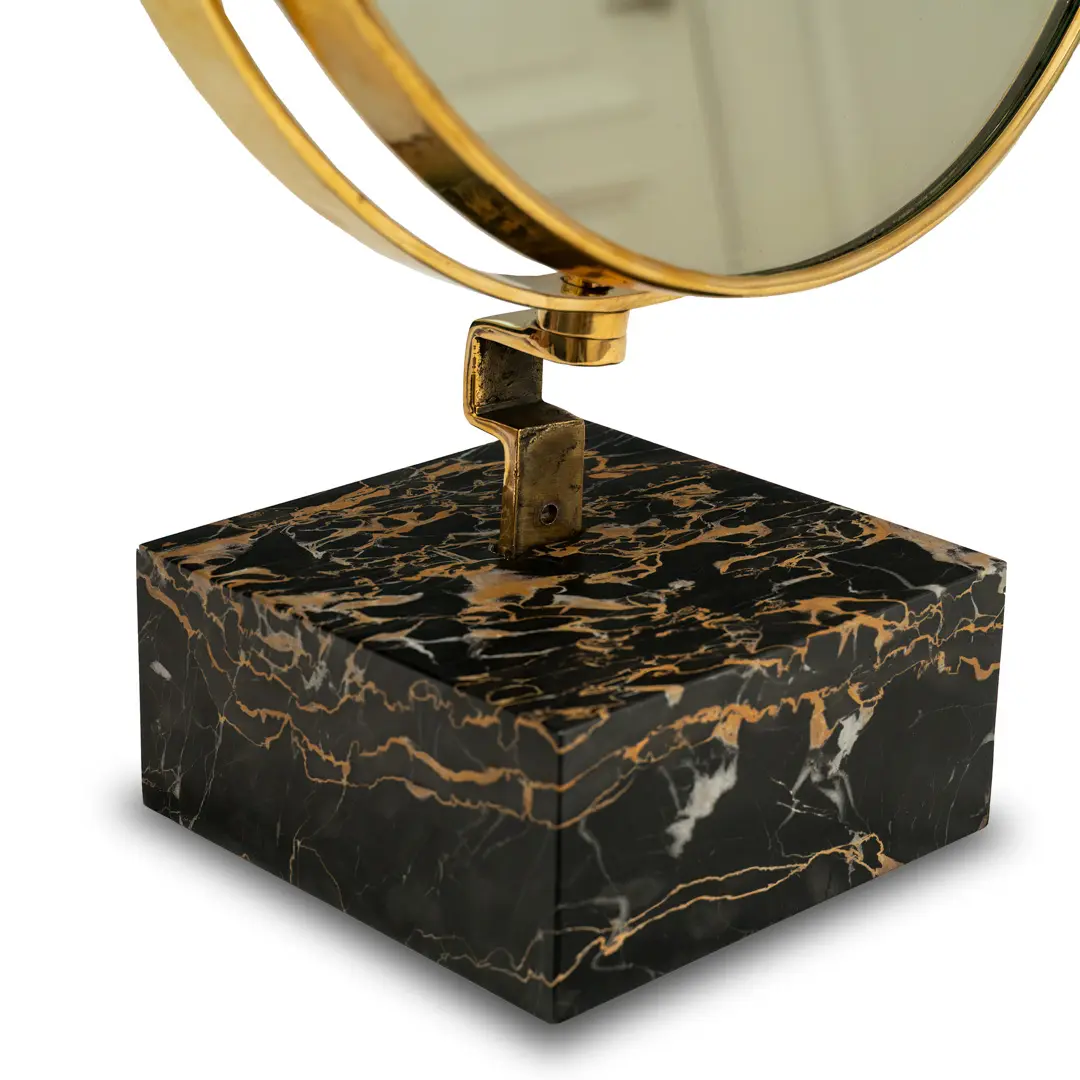 Gio Ponti Vanity Mirror "Fontana Arte" on Portoro  Marble Block, 1955 — photo 5