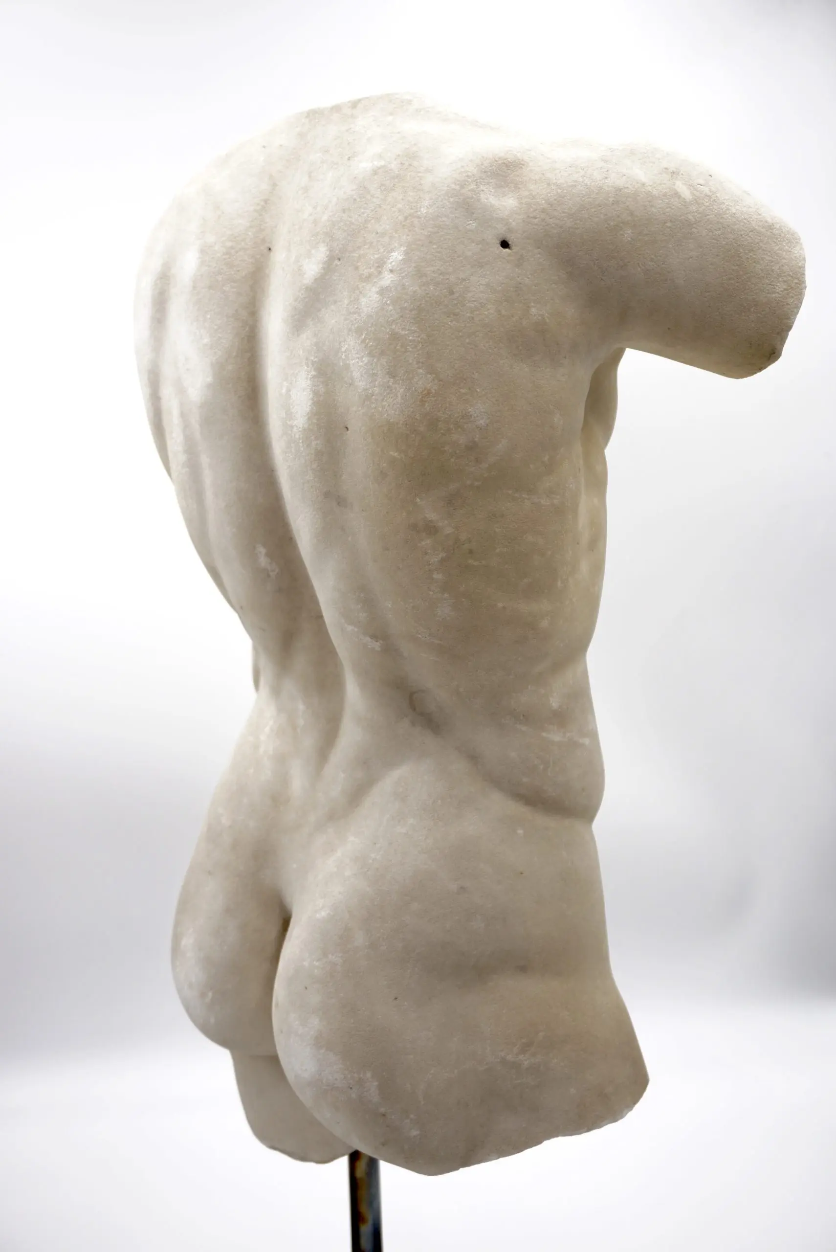 Antique Apoxyomenos male marble torso sculpture, white Carrara marble, XIX sec. — photo 14
