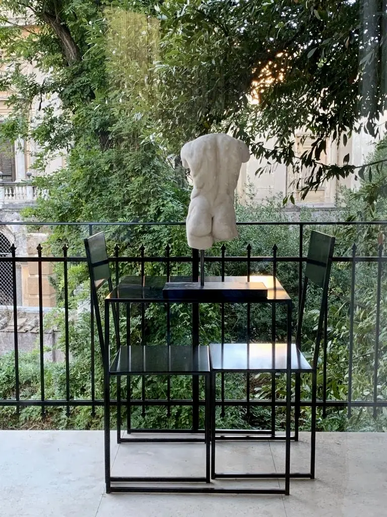 Antique Apoxyomenos male marble torso sculpture, white Carrara marble, XIX sec. — photo 21