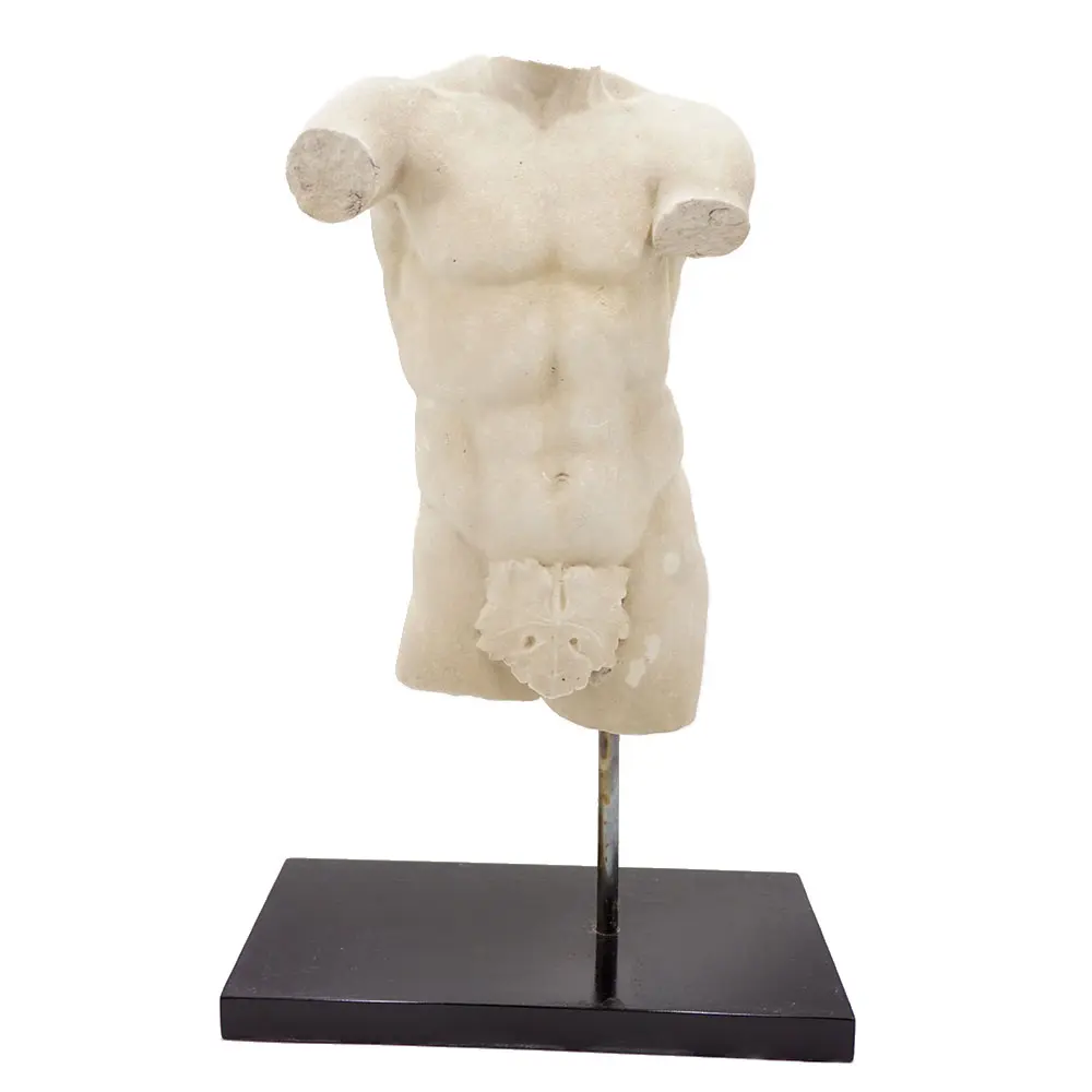 Antique Apoxyomenos male marble torso sculpture, white Carrara marble, XIX sec. — Unknown