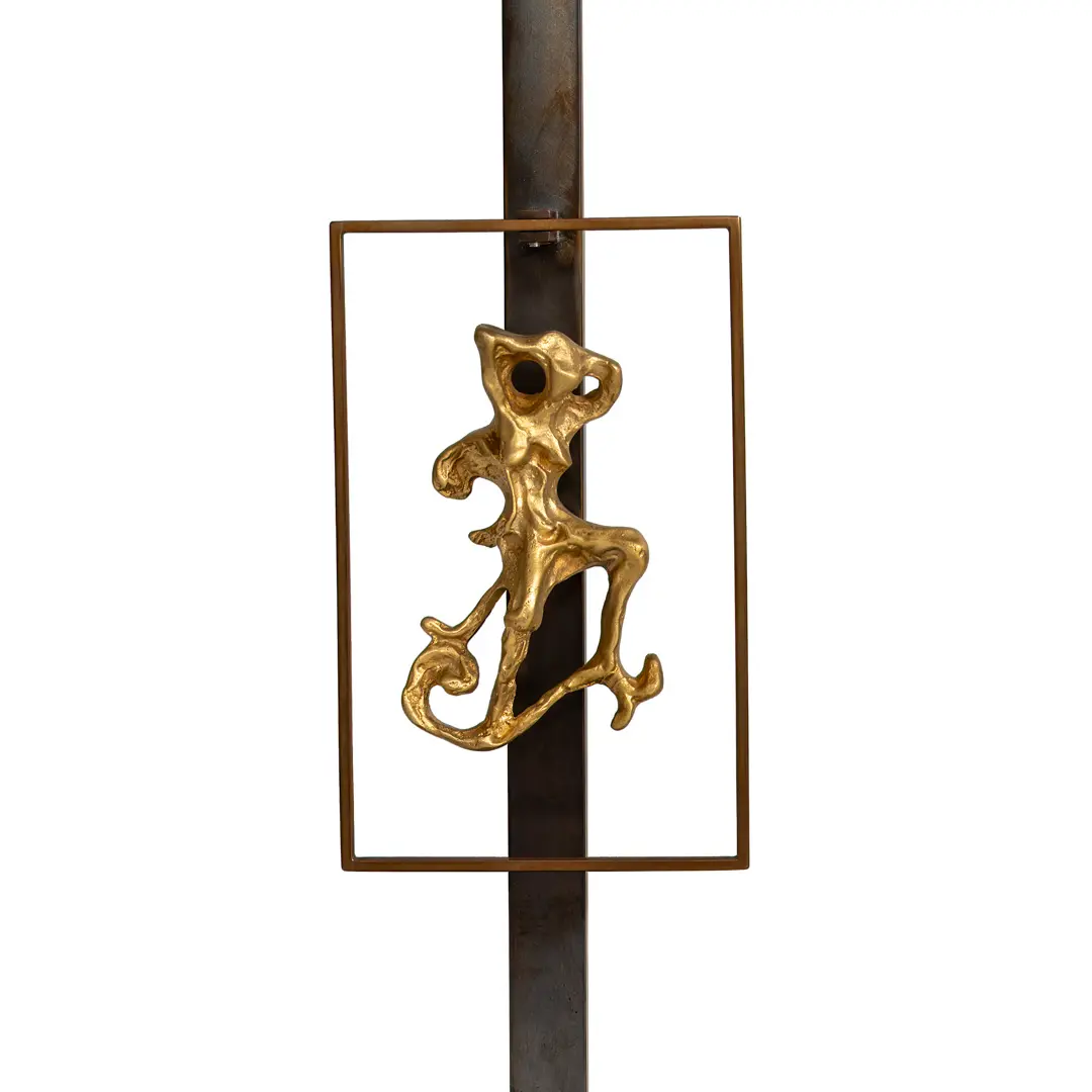 Lucio Fontana Sculpture Bronze for Borsani Fixed in Table Lamp, 1950 — Osvaldo Borsani, Lorenzo Ciompi, Lucio Fontana