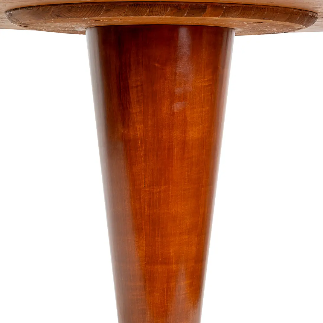 rare maple and brass round center table by I.S.A. Bergamo 1950 — photo 6