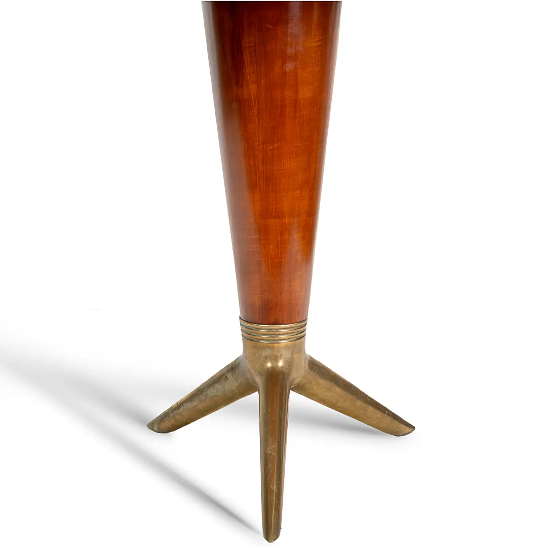 rare maple and brass round center table by I.S.A. Bergamo 1950 — photo 5