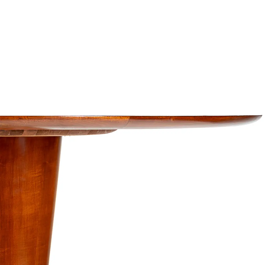 rare maple and brass round center table by I.S.A. Bergamo 1950 — photo 7