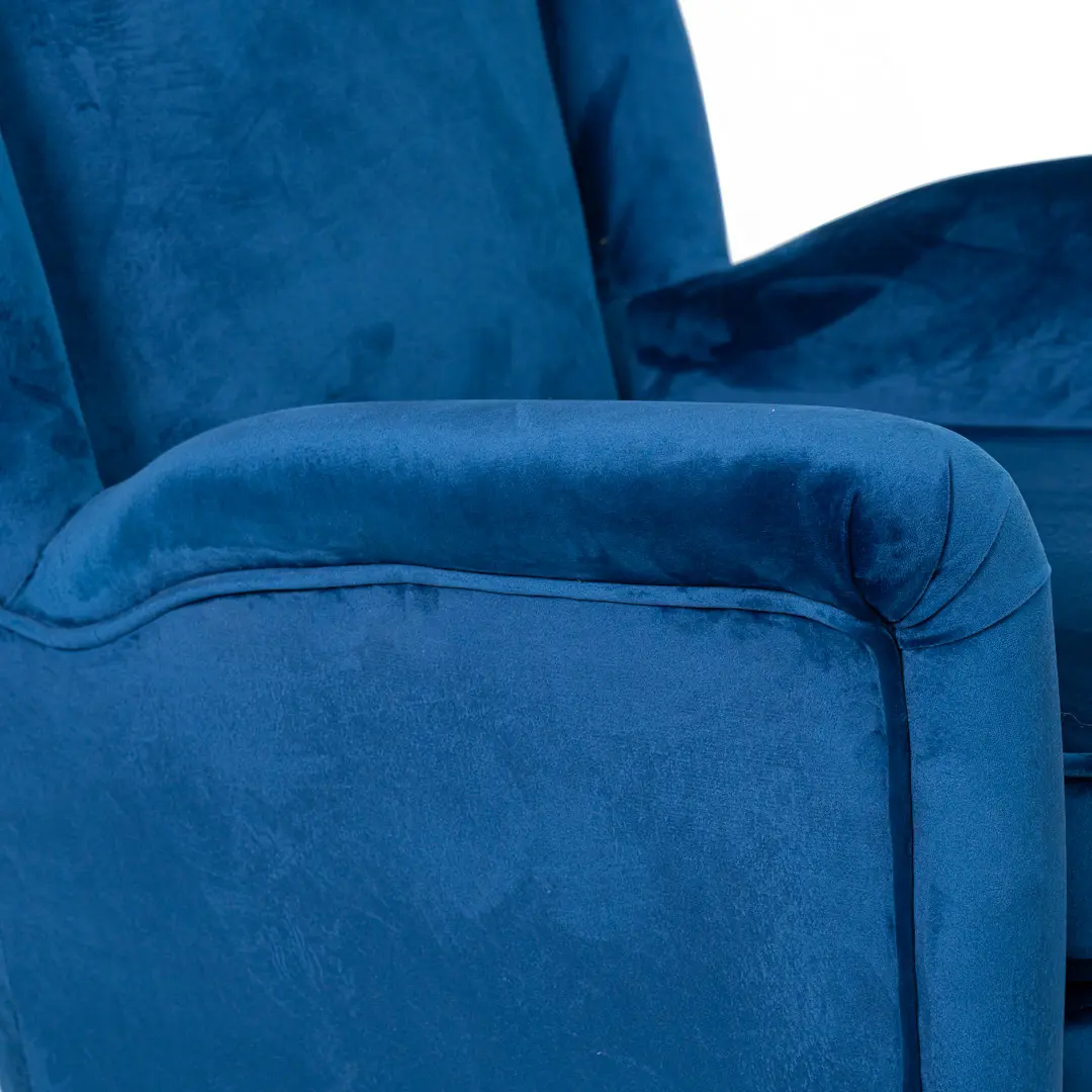 pair of blu velvet Gio Ponti bergere wingback armchairs by ISA, 1950 — photo 12