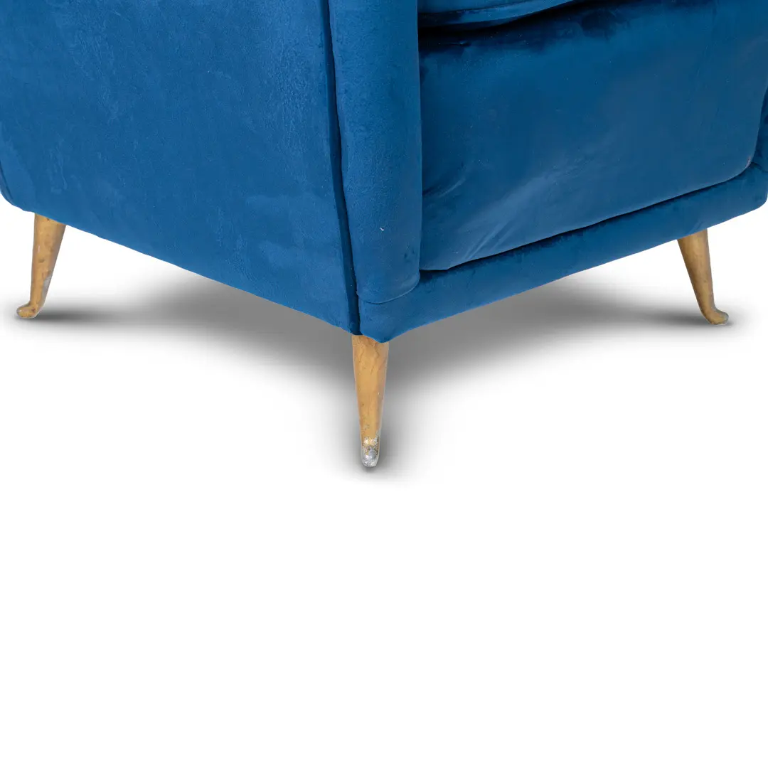 pair of blu velvet Gio Ponti bergere wingback armchairs by ISA, 1950 — photo 10