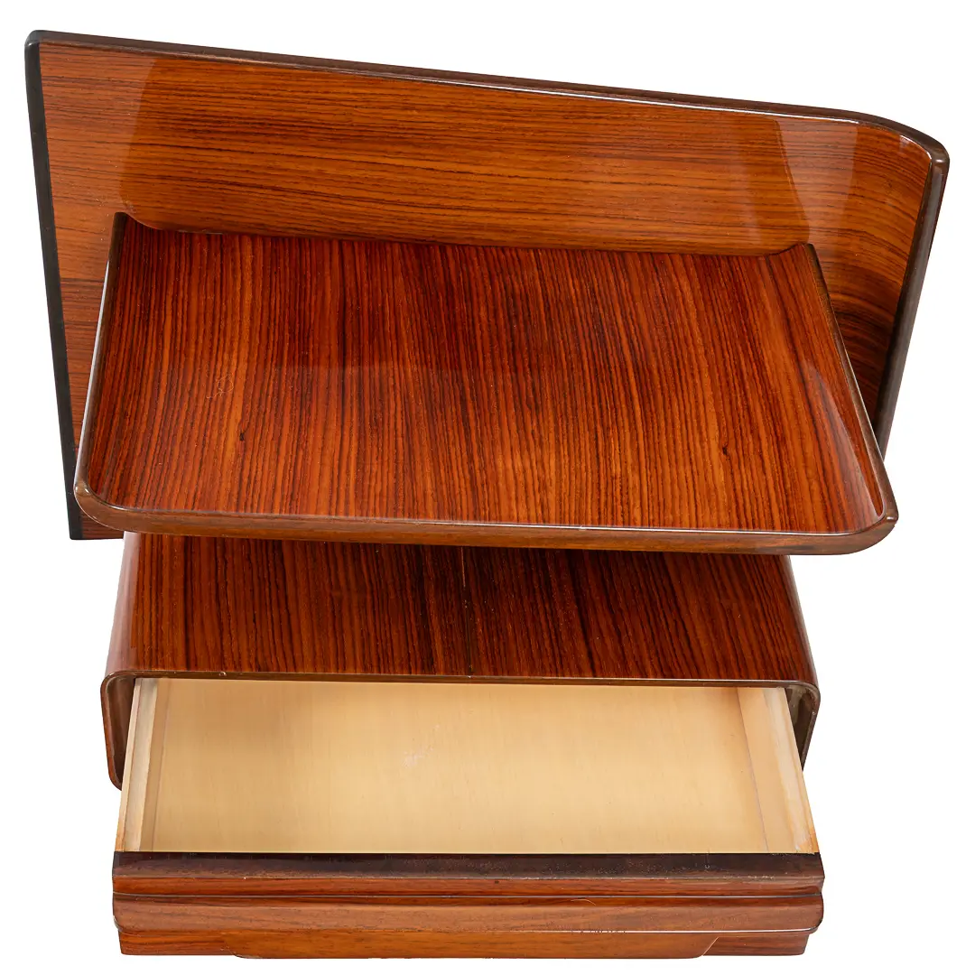 pair of unique rosewood hanging Cavatorta bedside tables, adjustable shelfs 1950 — photo 21