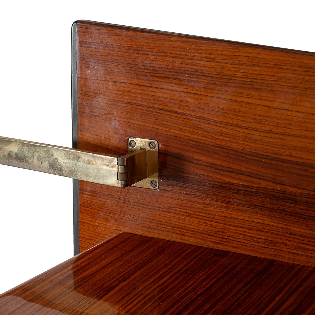 pair of unique rosewood hanging Cavatorta bedside tables, adjustable shelfs 1950 — photo 14