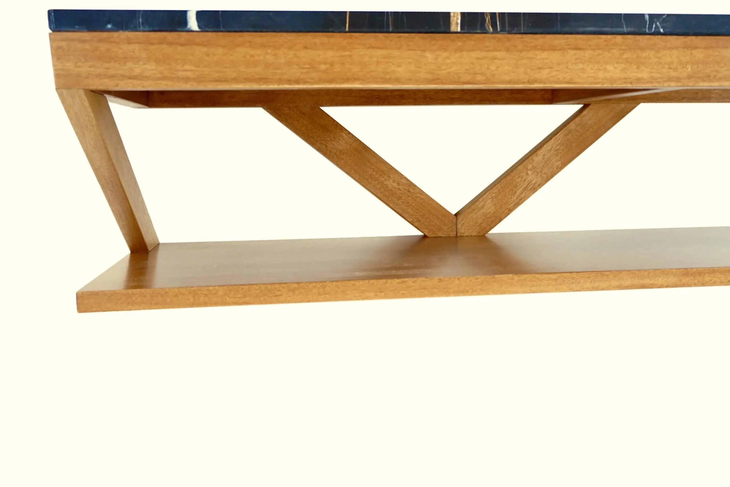 Lorenzo Ciompi "DAFNE" console wall mounted noir doree marble,teak contemporary — image 2