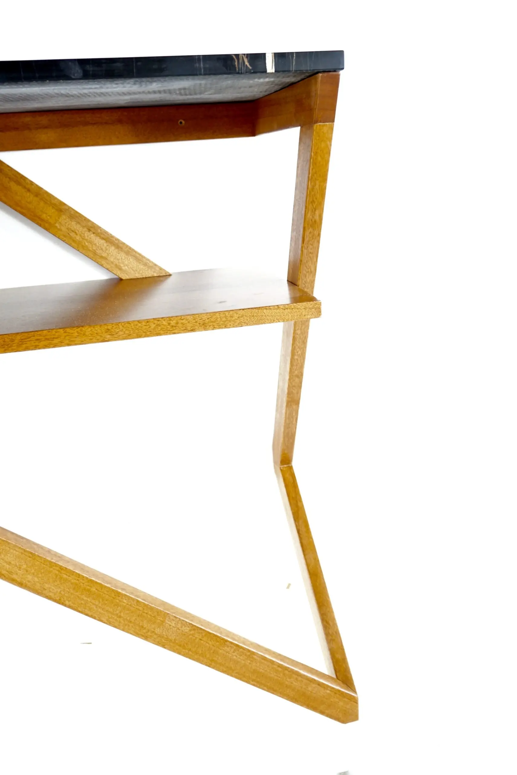 Lorenzo Ciompi "DAFNE" console wall mounted noir doree marble,teak contemporary — photo 18