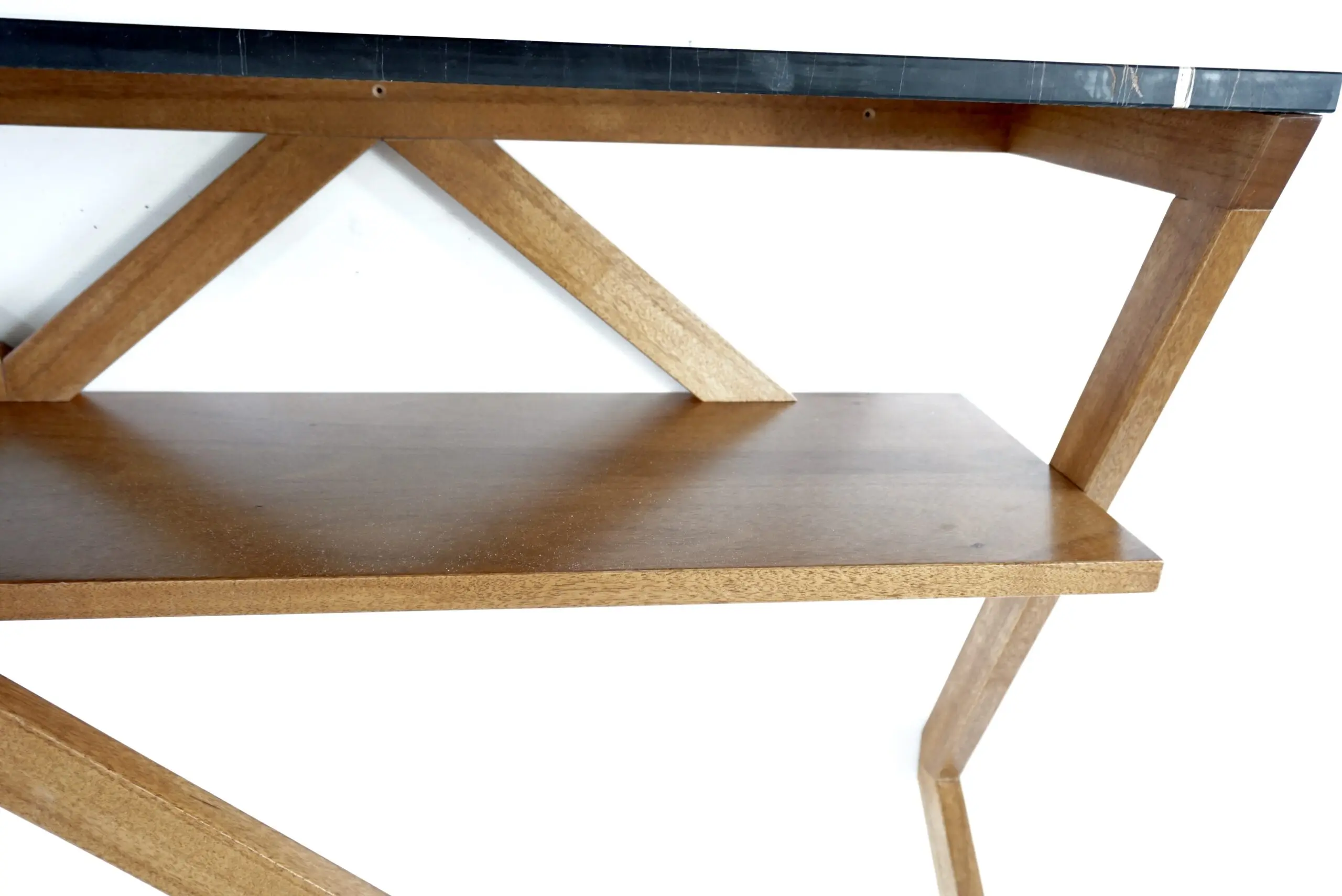 Lorenzo Ciompi "DAFNE" console wall mounted noir doree marble,teak contemporary — photo 16