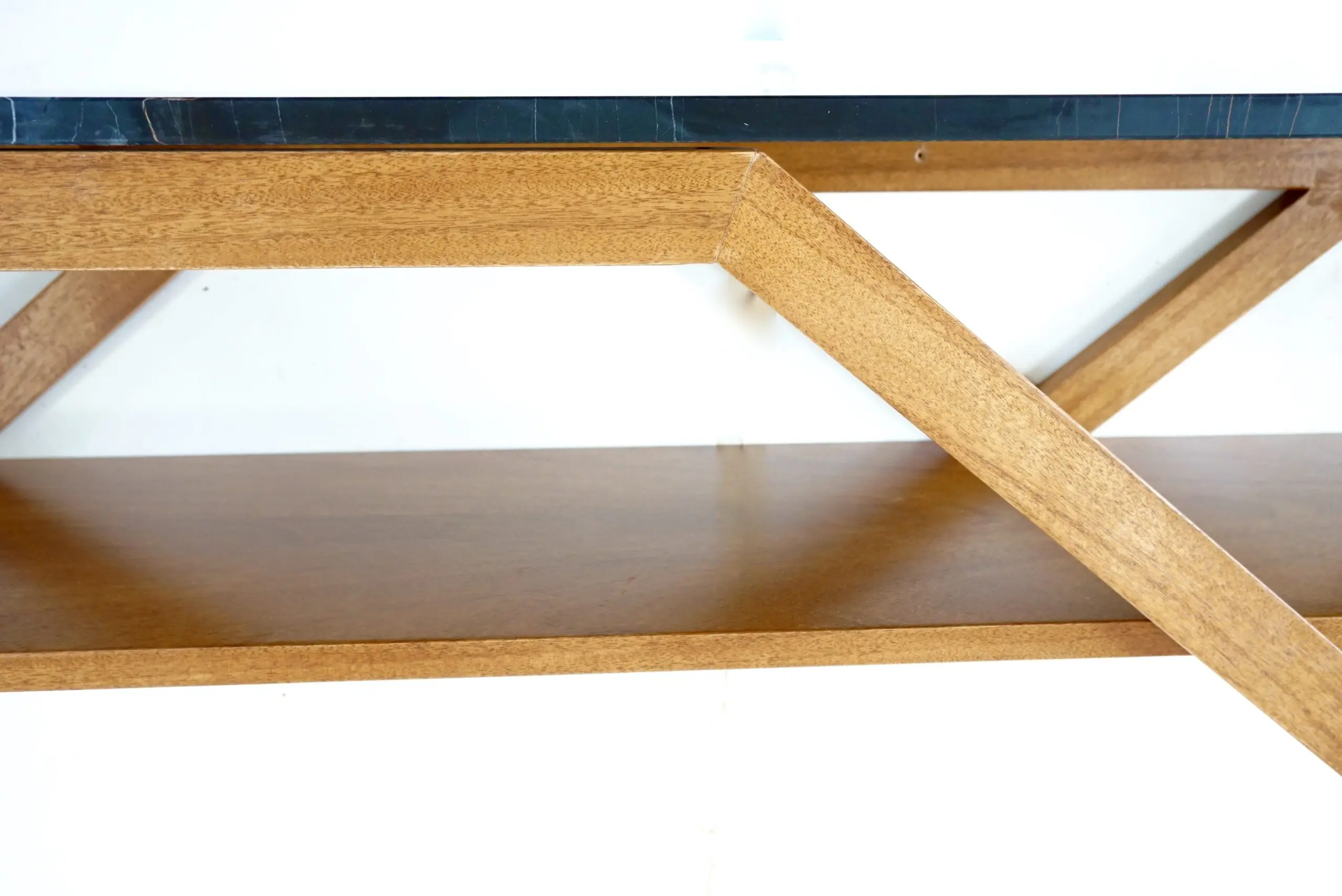 Lorenzo Ciompi "DAFNE" console wall mounted noir doree marble,teak contemporary — photo 7