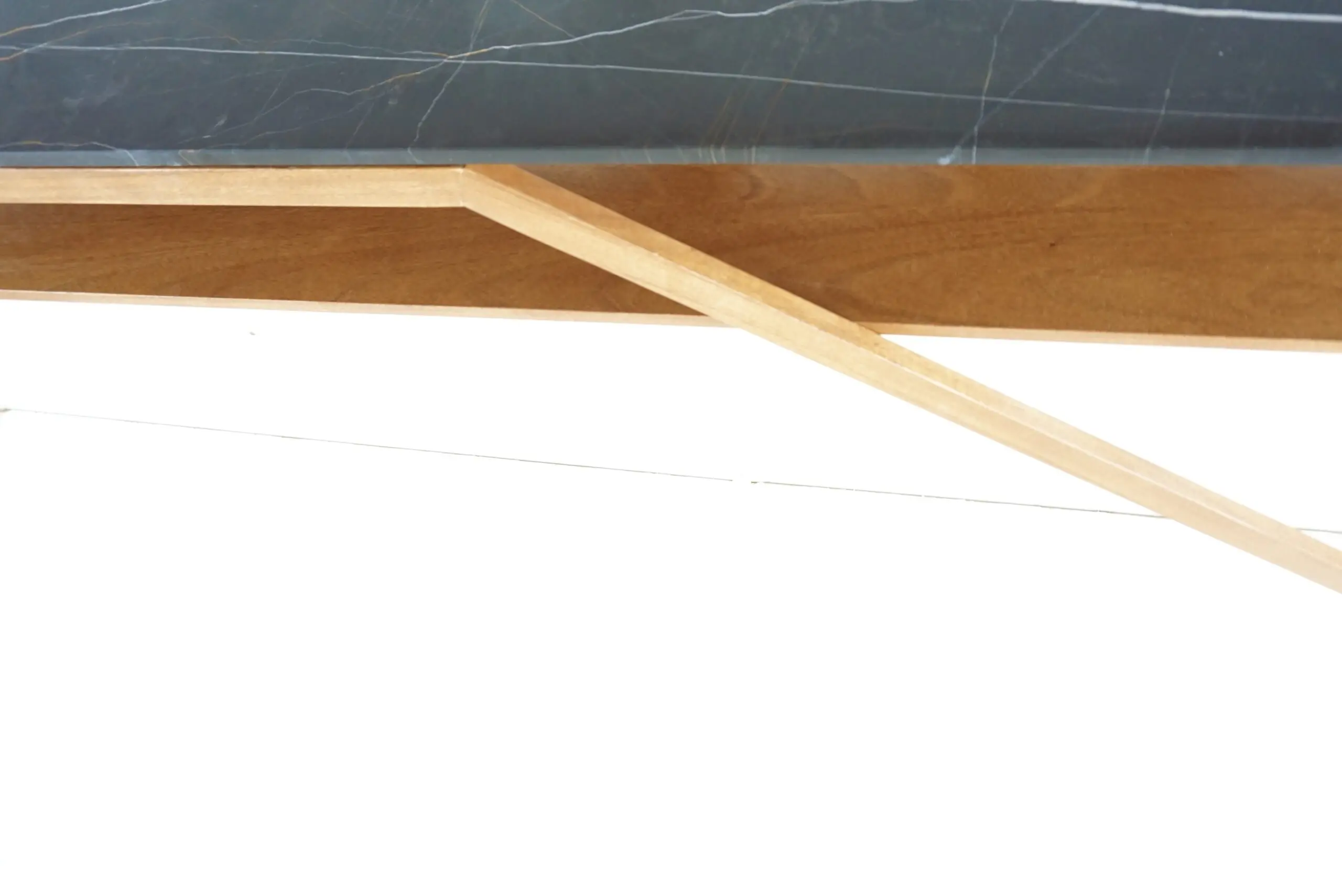 Lorenzo Ciompi "DAFNE" console wall mounted noir doree marble,teak contemporary — photo 15