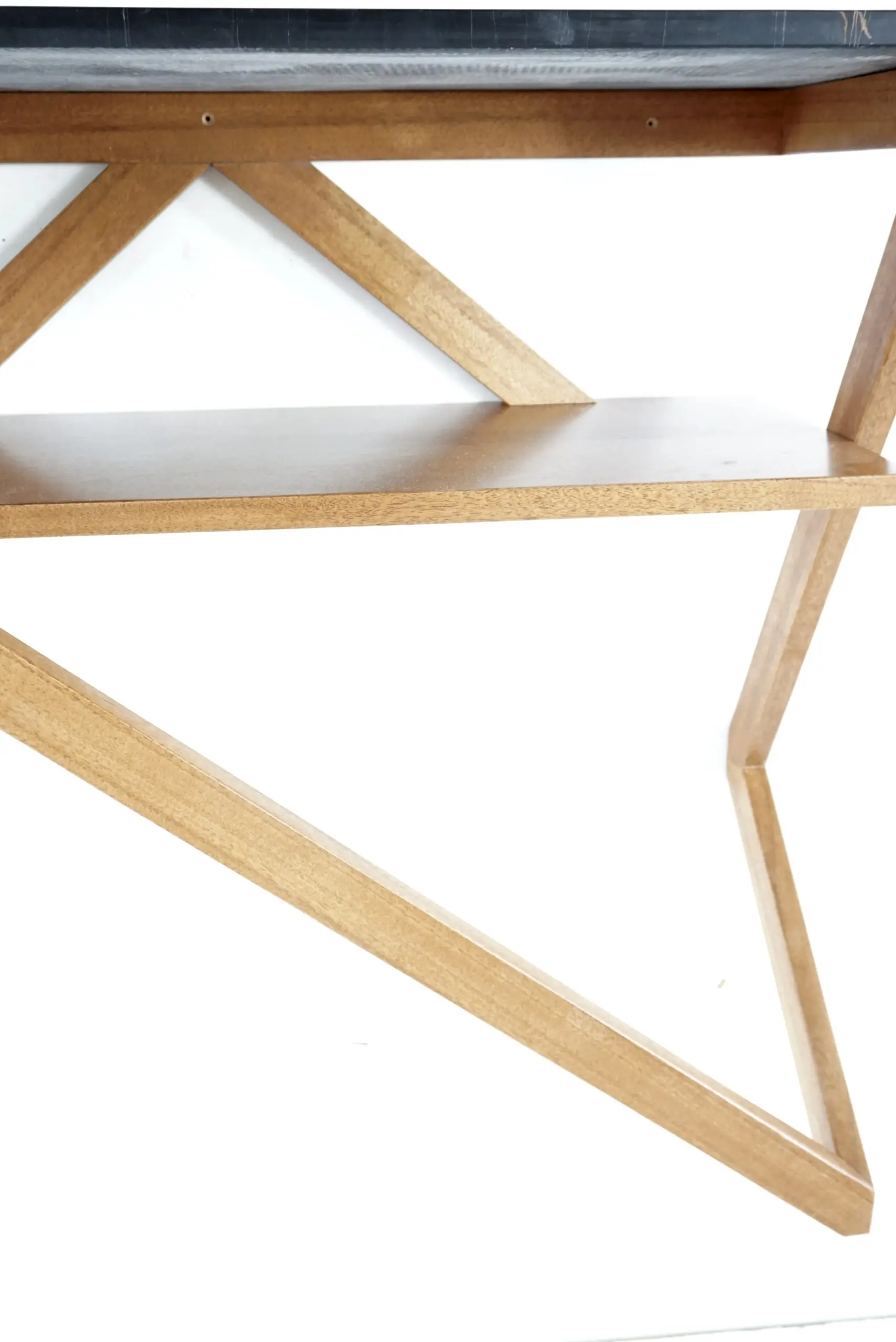 Lorenzo Ciompi "DAFNE" console wall mounted noir doree marble,teak contemporary — photo 6