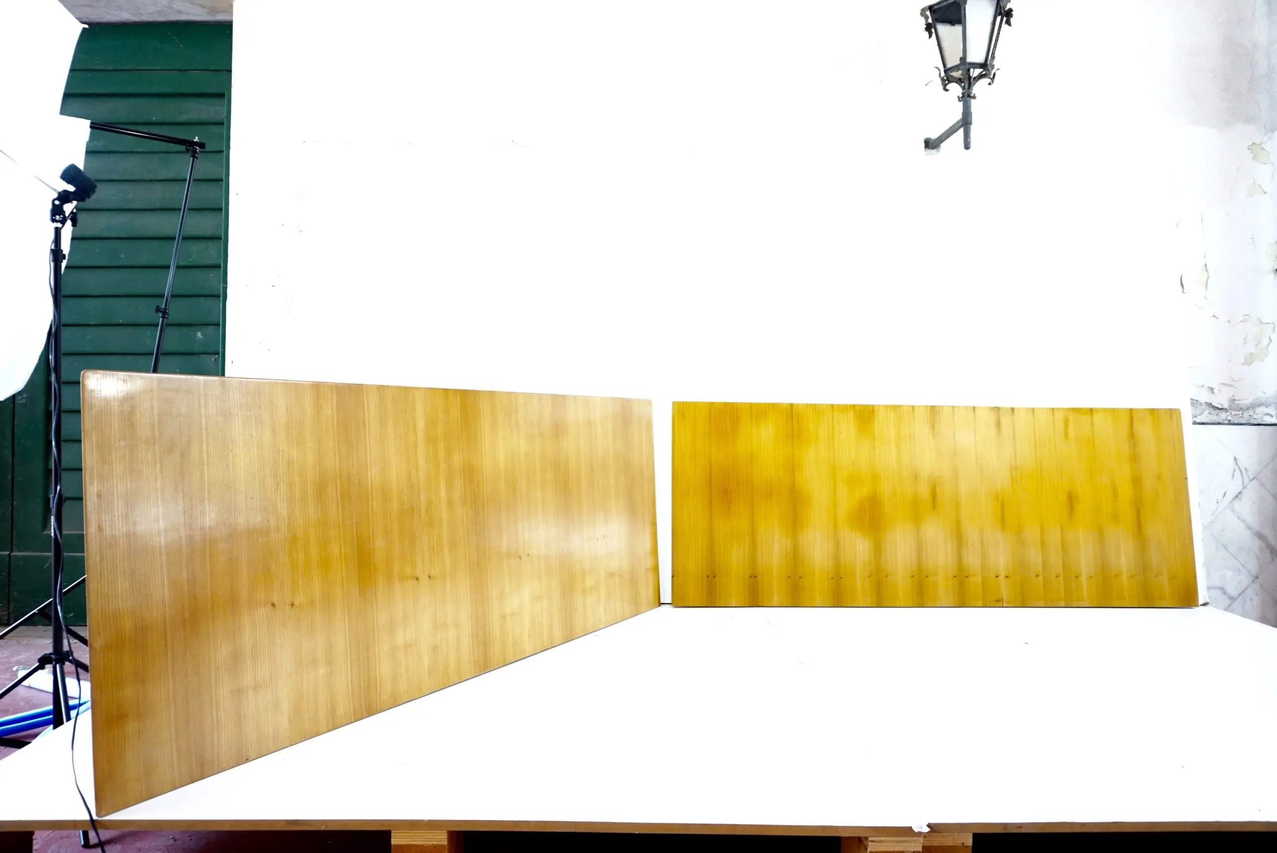 pair of large Gio Ponti cherrywood boiserie panels from Hotel Royal, Naples 1955 — image 2