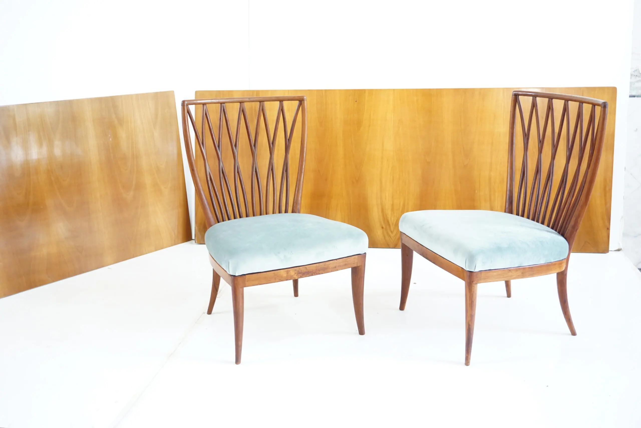 pair of large Gio Ponti elm  boiserie panels from Hotel Royal, Naples 1955 — photo 15