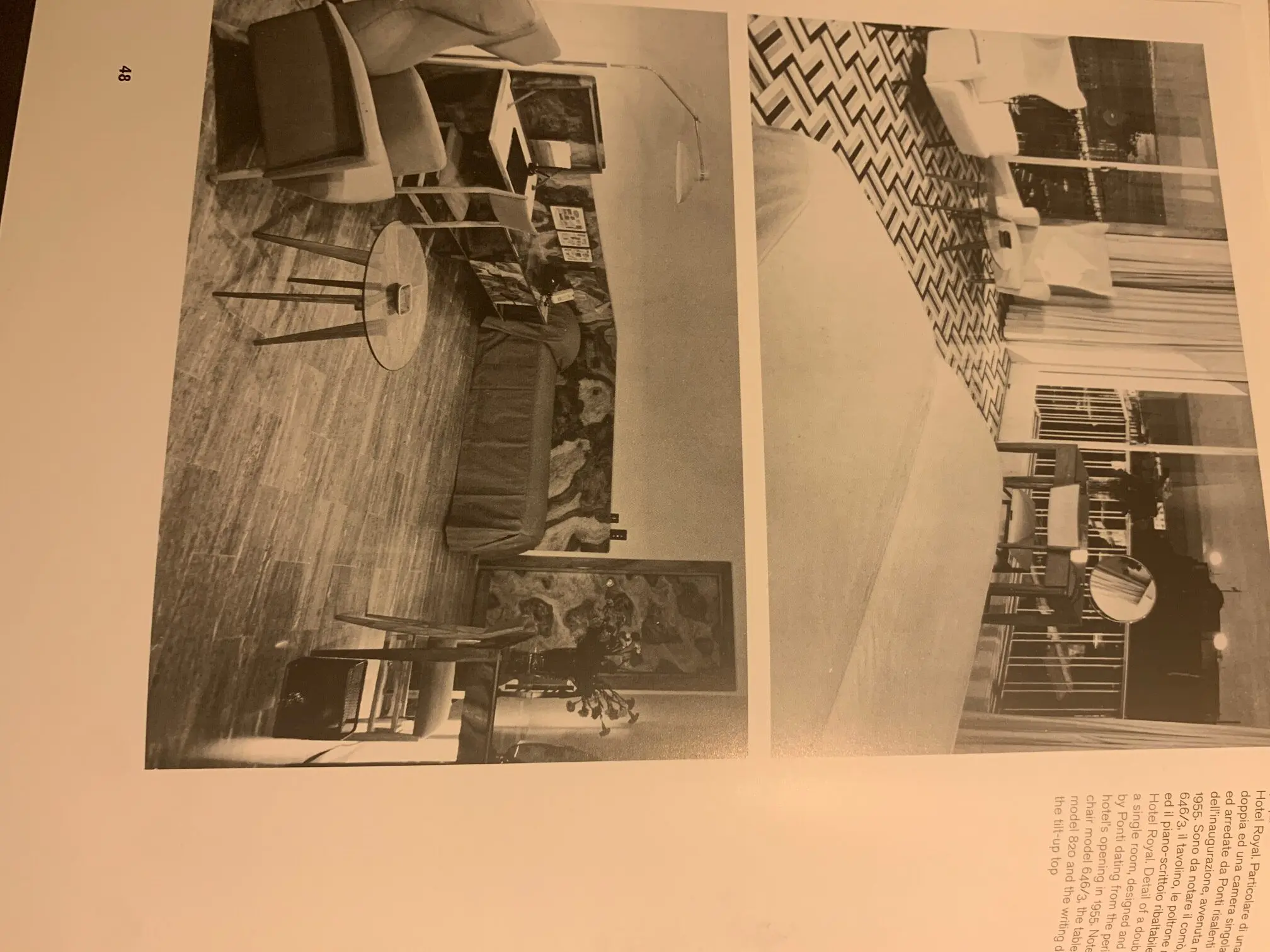 pair of large Gio Ponti elm  boiserie panels from Hotel Royal, Naples 1955 — photo 14