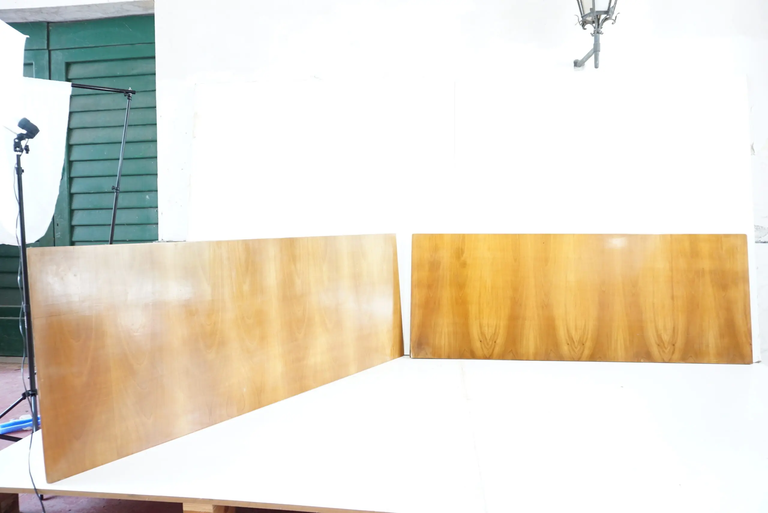 pair of large Gio Ponti elm  boiserie panels from Hotel Royal, Naples 1955 — image 2