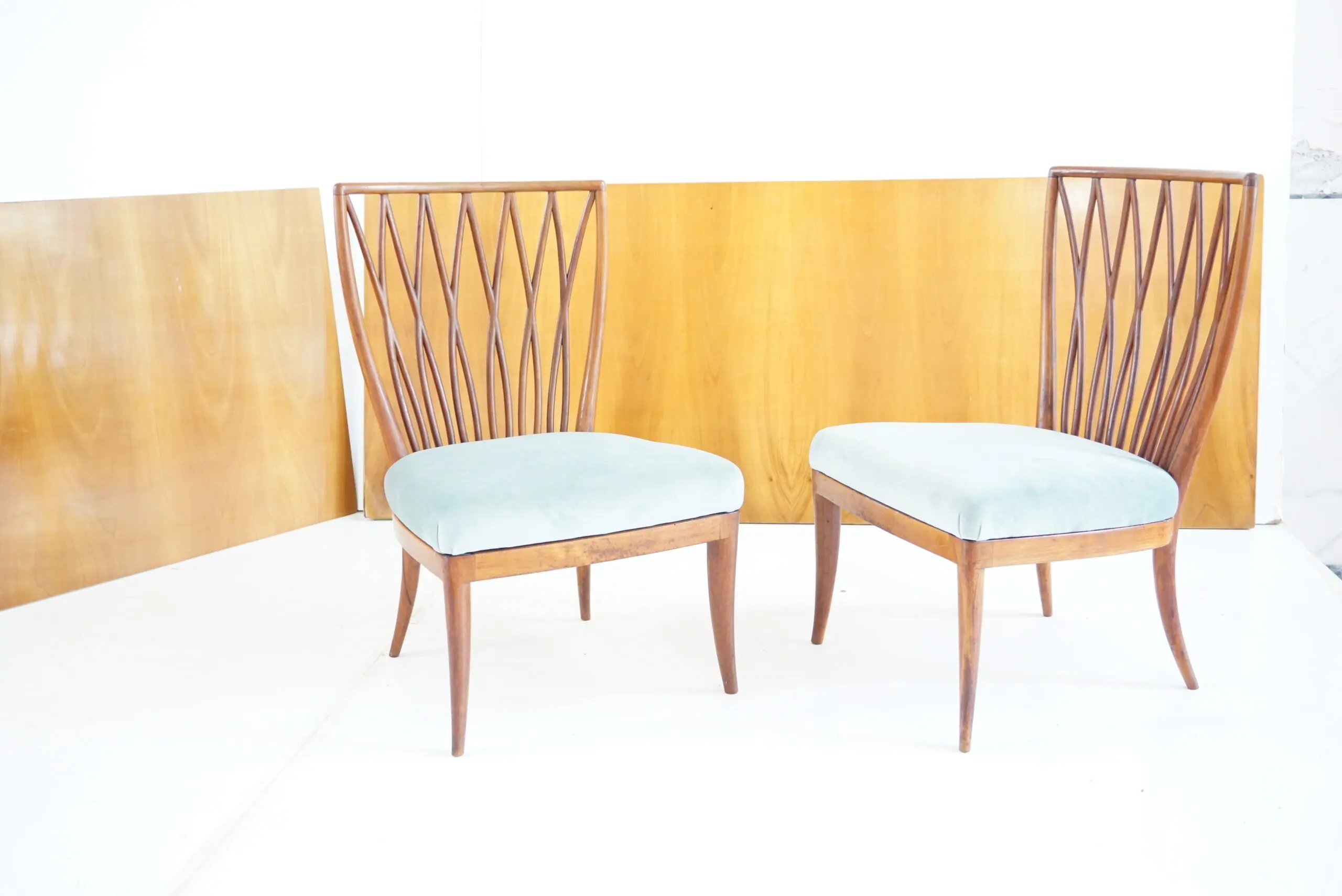 pair of large Gio Ponti elm  boiserie panels from Hotel Royal, Naples 1955 — photo 13