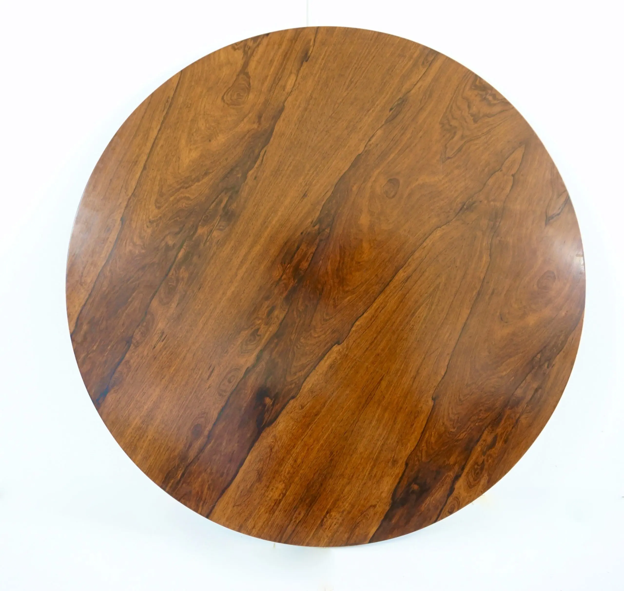 stunning  Carlo De Carli large wood veneer round pedestal dining table, 1960 — photo 13