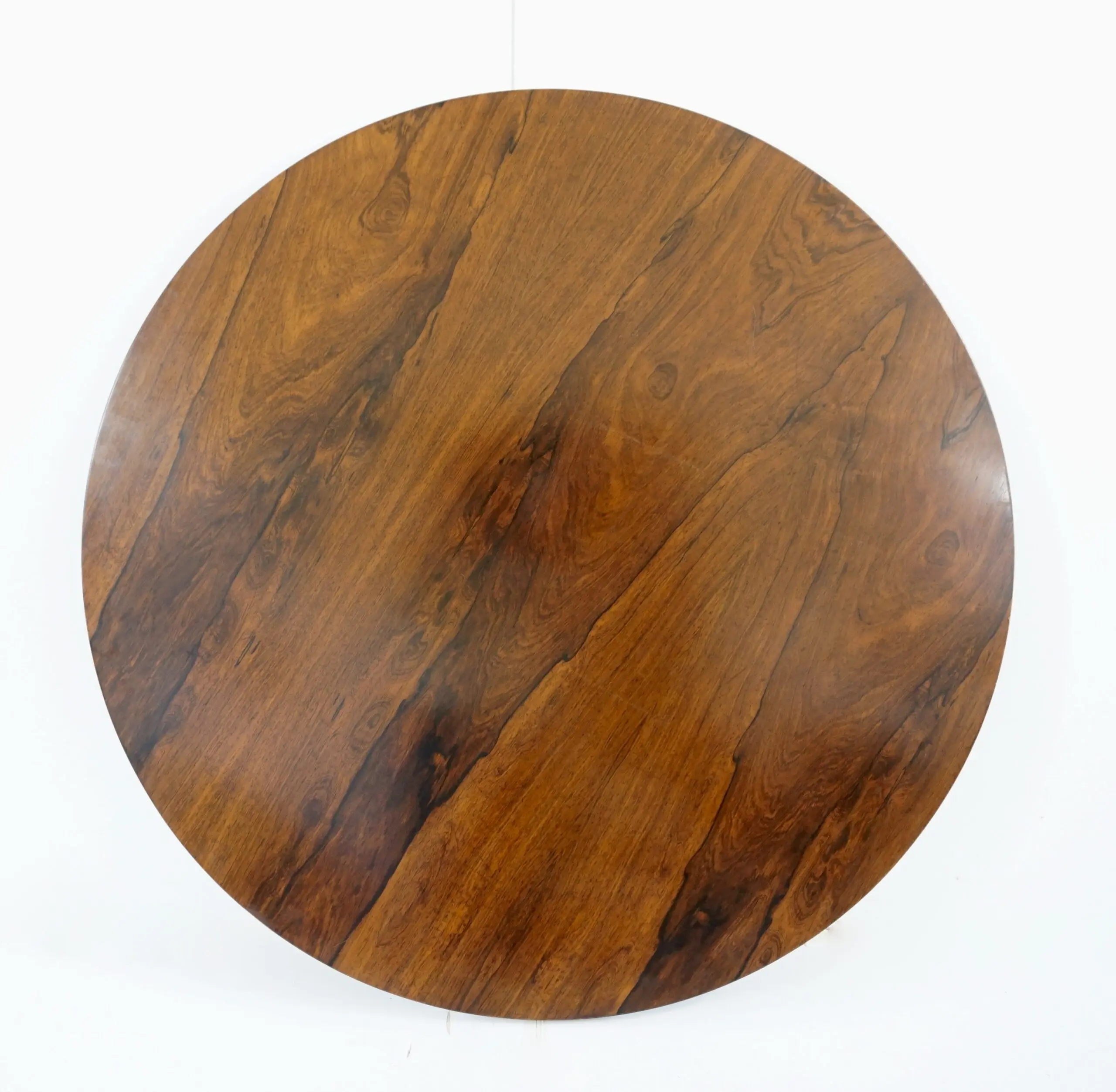 stunning  Carlo De Carli large wood veneer round pedestal dining table, 1960 — photo 12