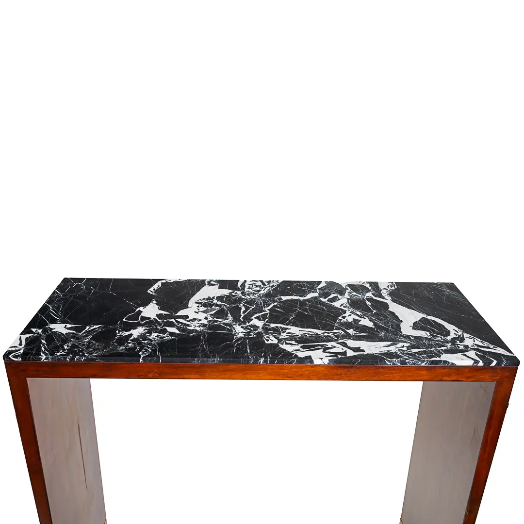 pair of C&U Lorenzo Ciompi wood, brass and marble console tables,Italy 2022 — photo 9