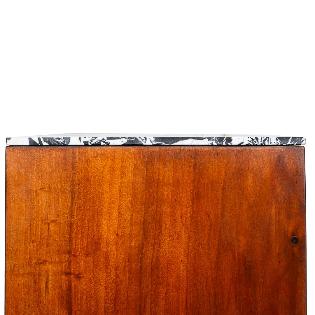 pair of C&U Lorenzo Ciompi wood, brass and marble console tables,Italy 2022 — photo 4