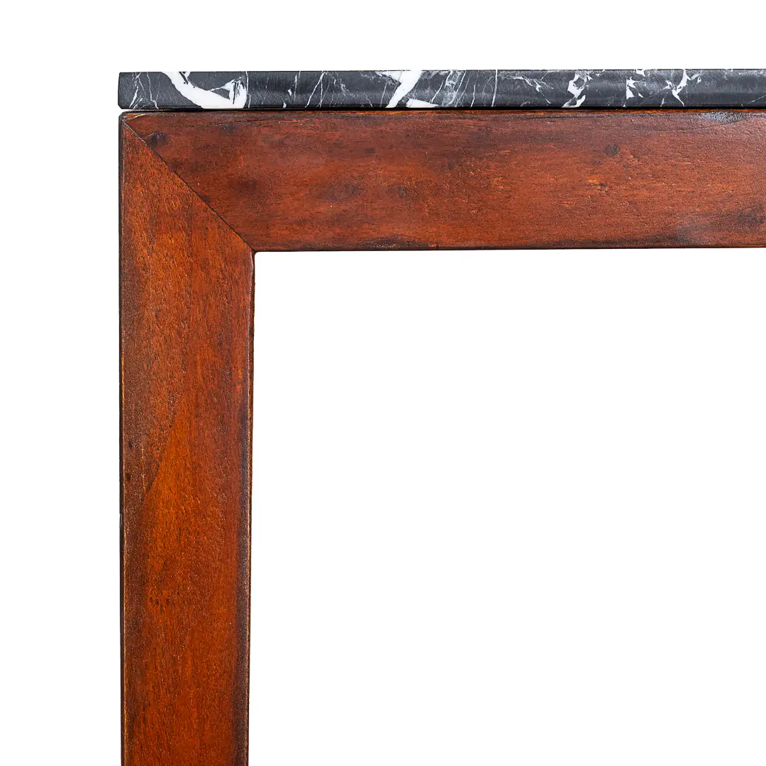 pair of C&U Lorenzo Ciompi wood, brass and marble console tables,Italy 2022 — photo 5