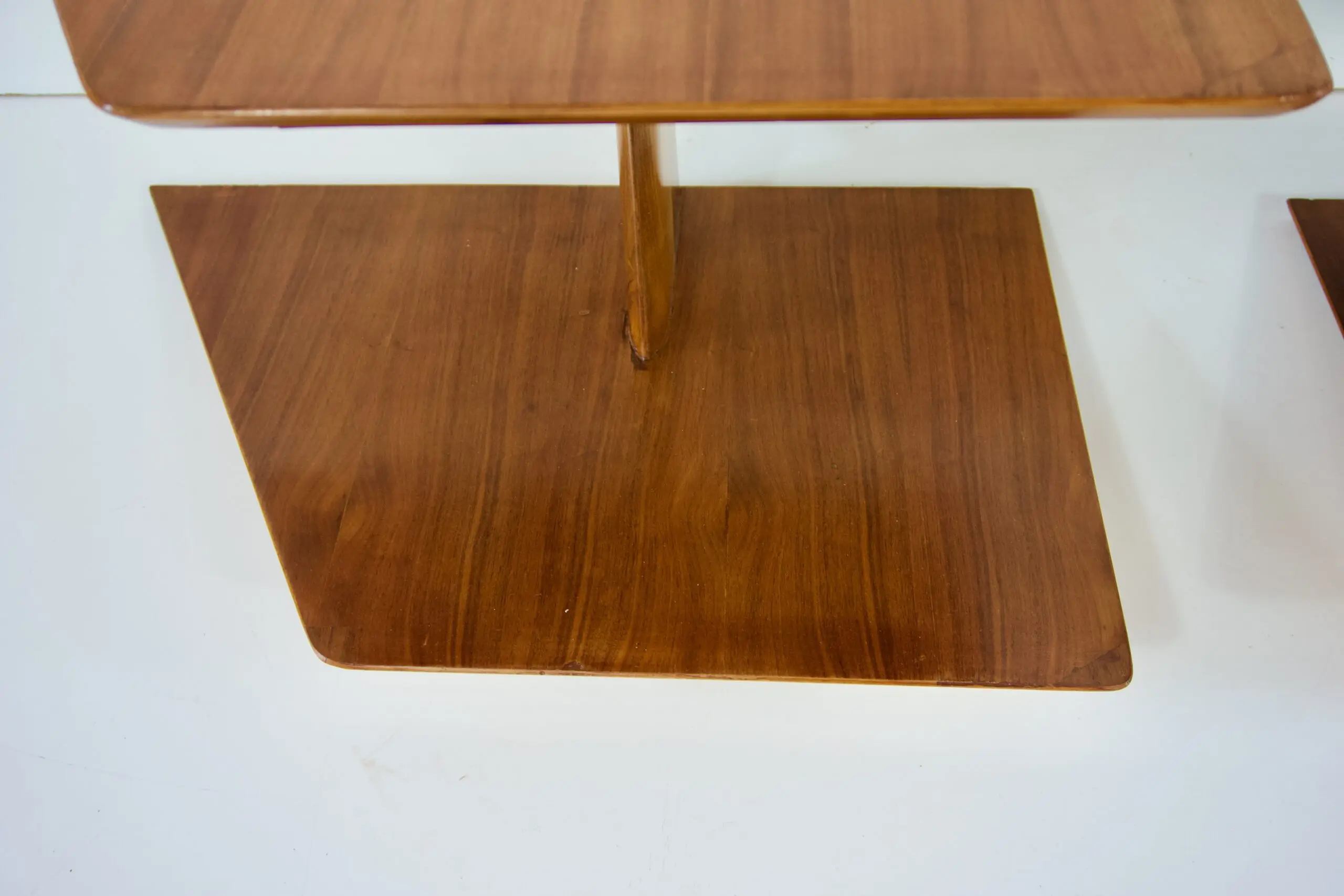 pair of GIO PONTI wood hanging nightstand tables, side tables Hotel Royal, 1955 — image 2