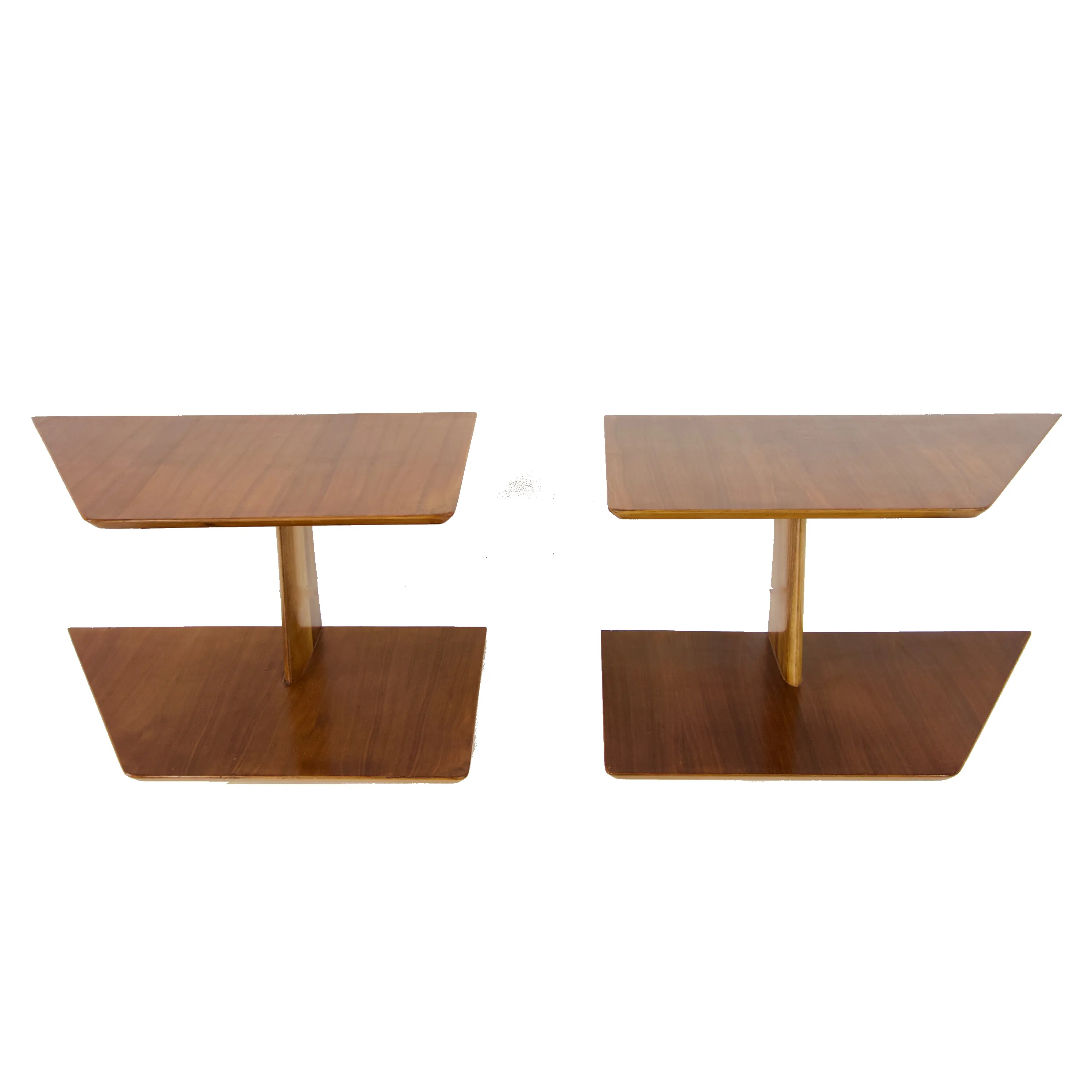 pair of GIO PONTI wood hanging nightstand tables, side tables Hotel Royal, 1955 — Gio Ponti