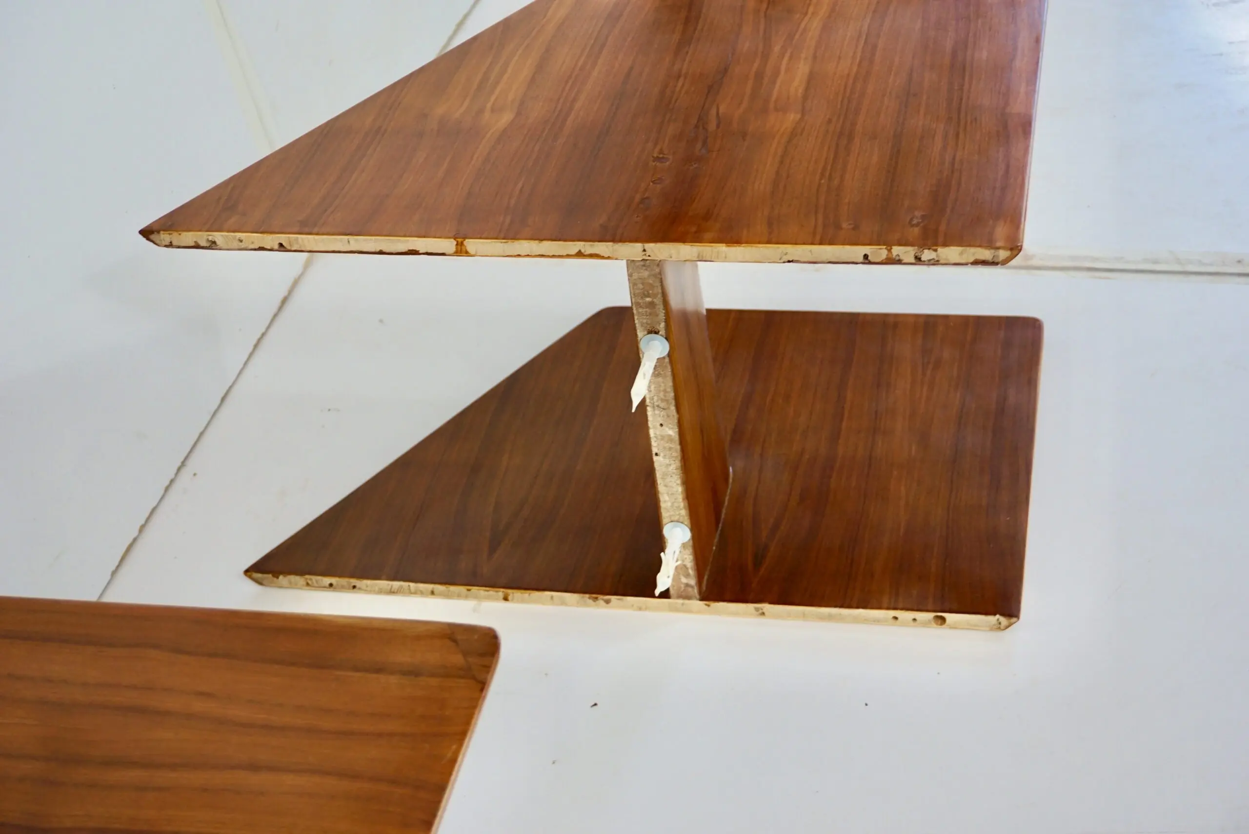 pair of GIO PONTI wood hanging nightstand tables, side tables Hotel Royal, 1955 — photo 16