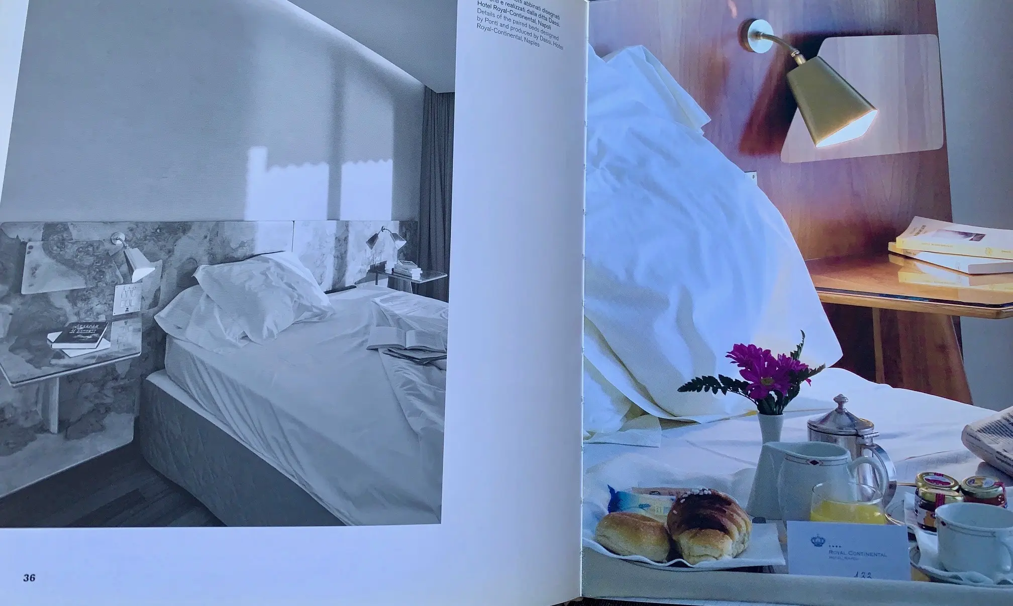 pair of GIO PONTI wood hanging nightstand tables, side tables Hotel Royal, 1955 — photo 18