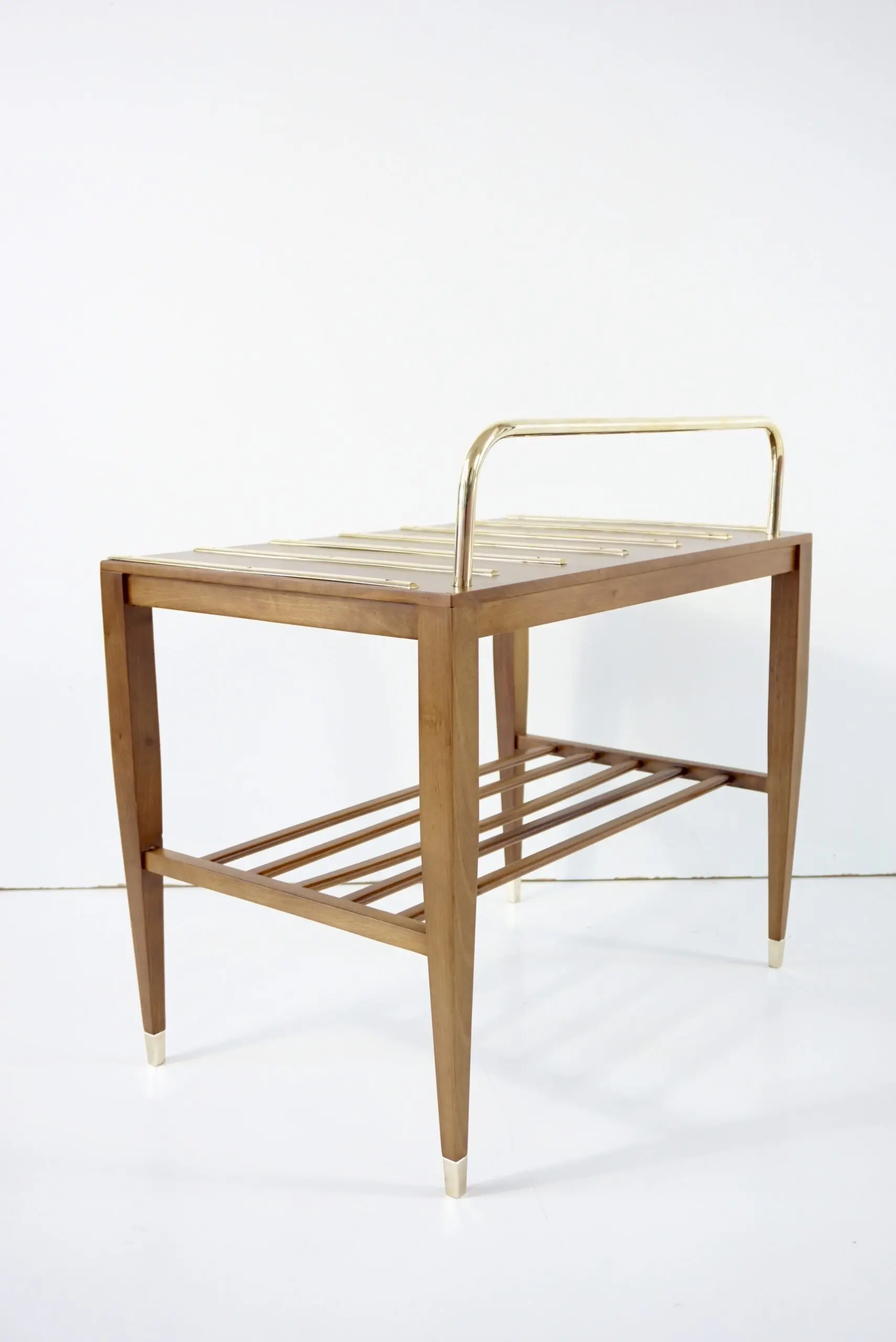 Gio Ponti Walnut Side Table, Luggage Rack for Hotel Royal Naples, 1955 — photo 10