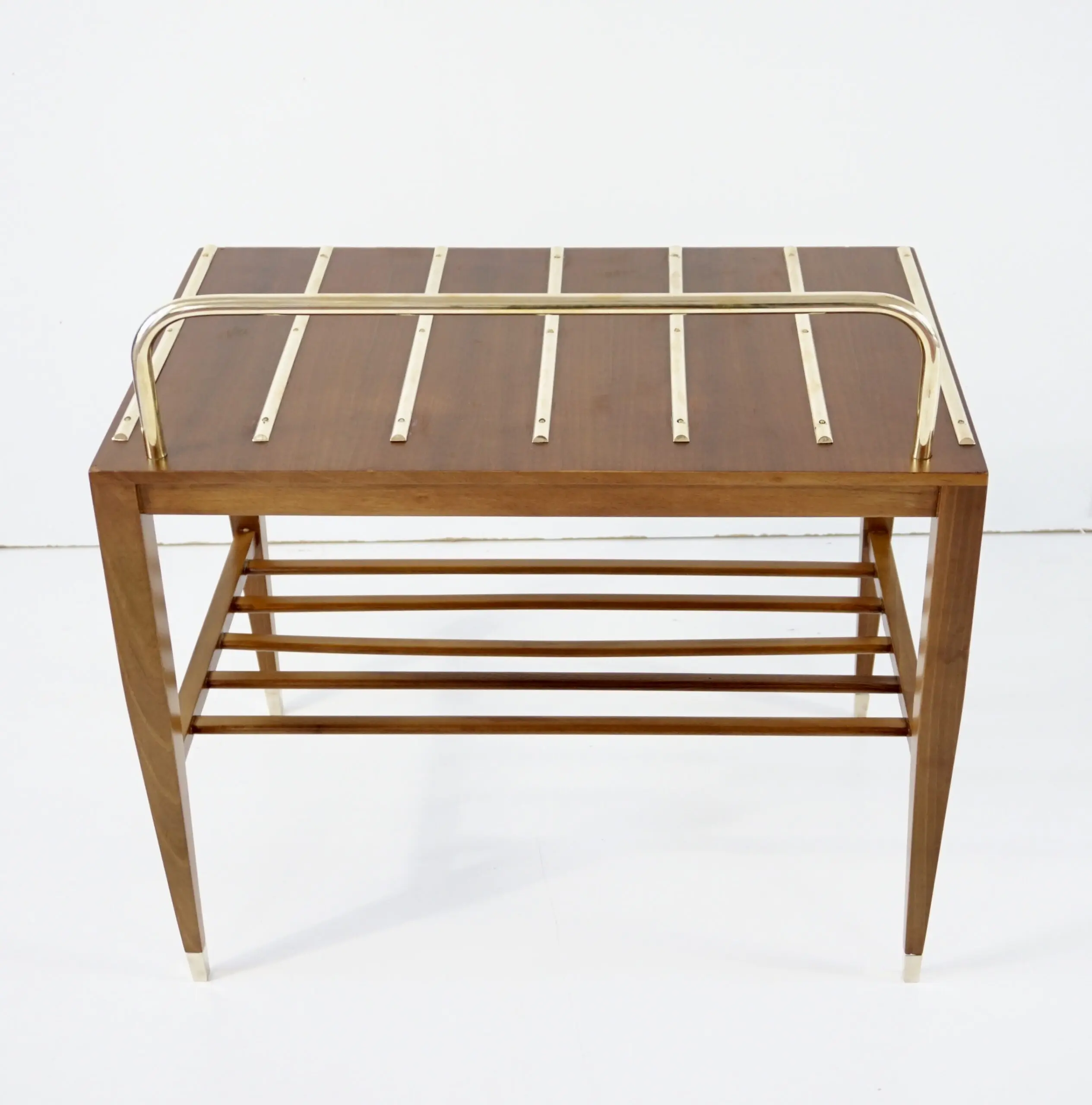 Gio Ponti Walnut Side Table, Luggage Rack for Hotel Royal Naples, 1955 — photo 17