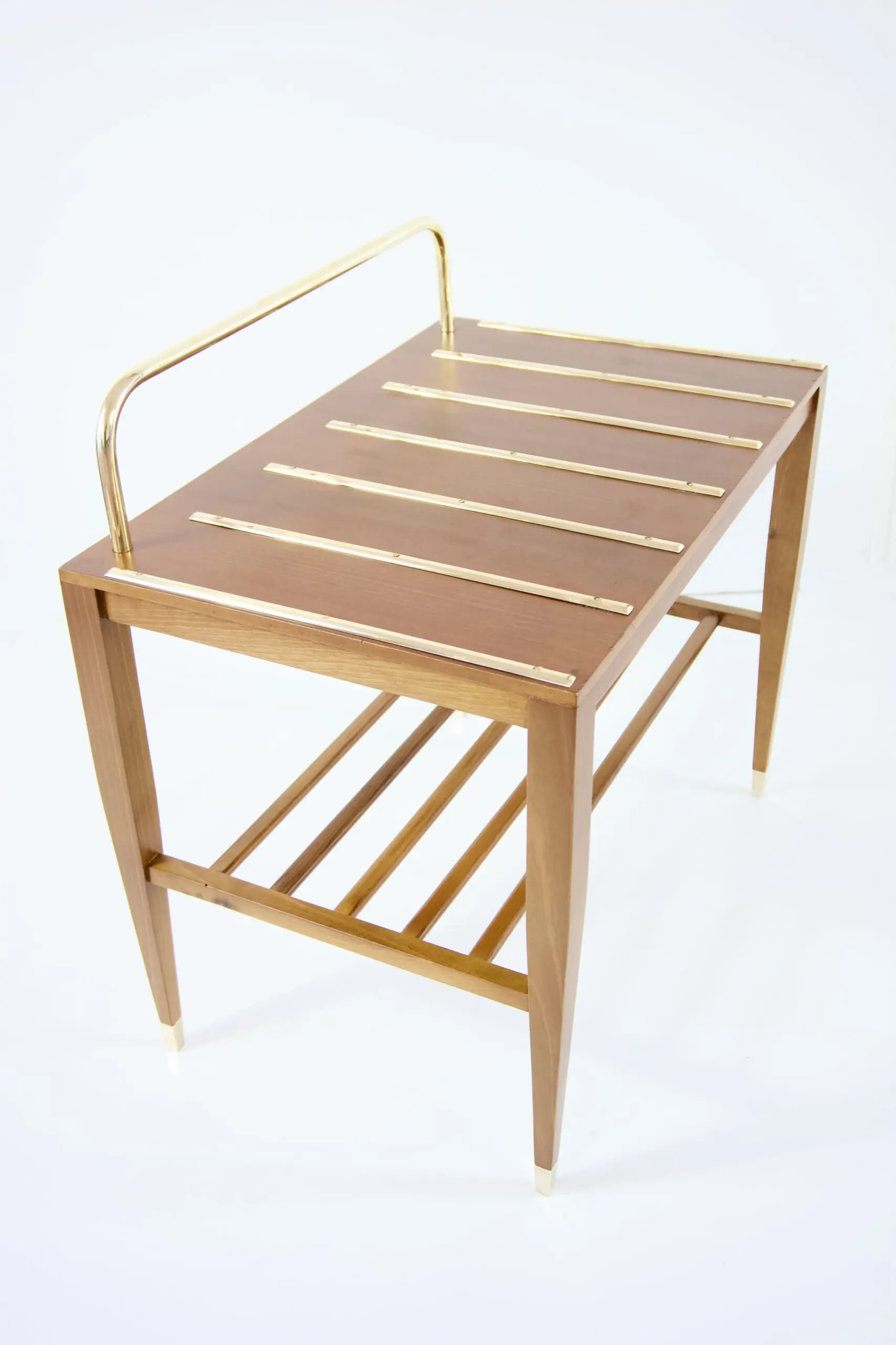 Gio Ponti Walnut Side Table, Luggage Rack for Hotel Royal Naples, 1955 — photo 8