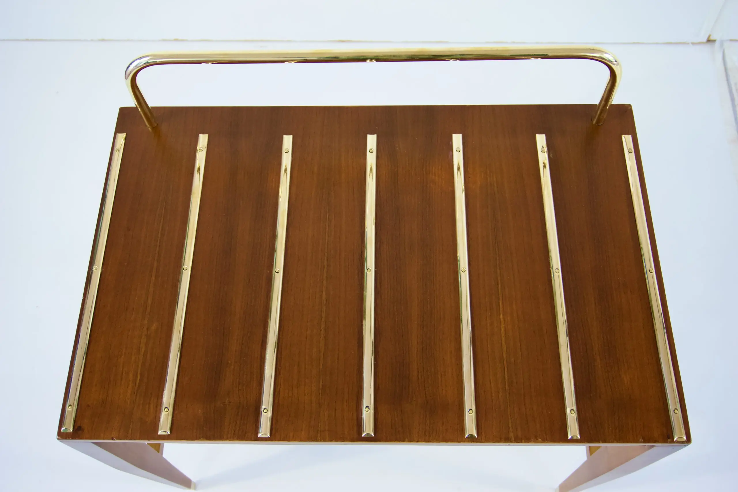 Gio Ponti Walnut Side Table, Luggage Rack for Hotel Royal Naples, 1955 — image 3