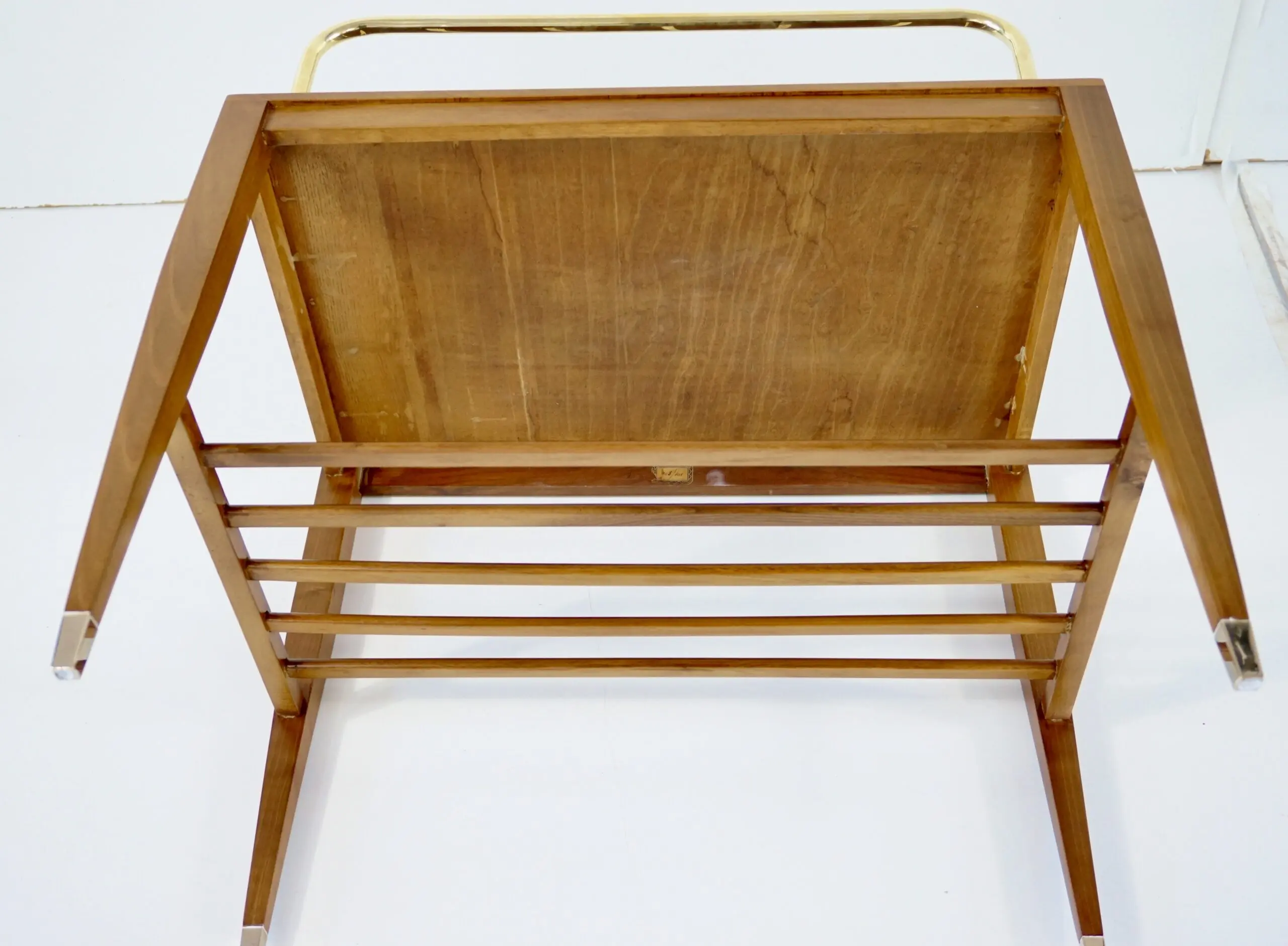 Gio Ponti Walnut Side Table, Luggage Rack for Hotel Royal Naples, 1955 — photo 18